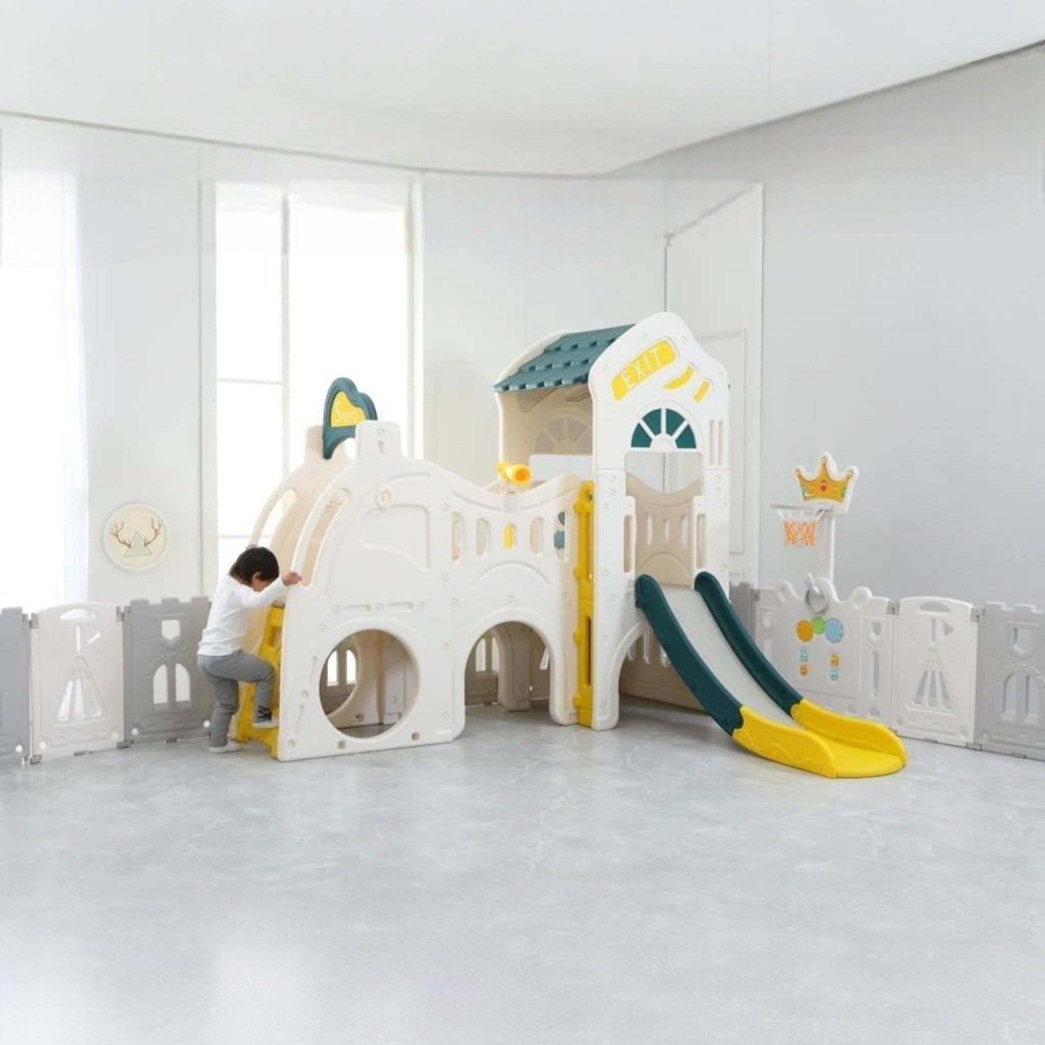 Children castle Giant Slide indoors and outdoors fun time - Micky Mart