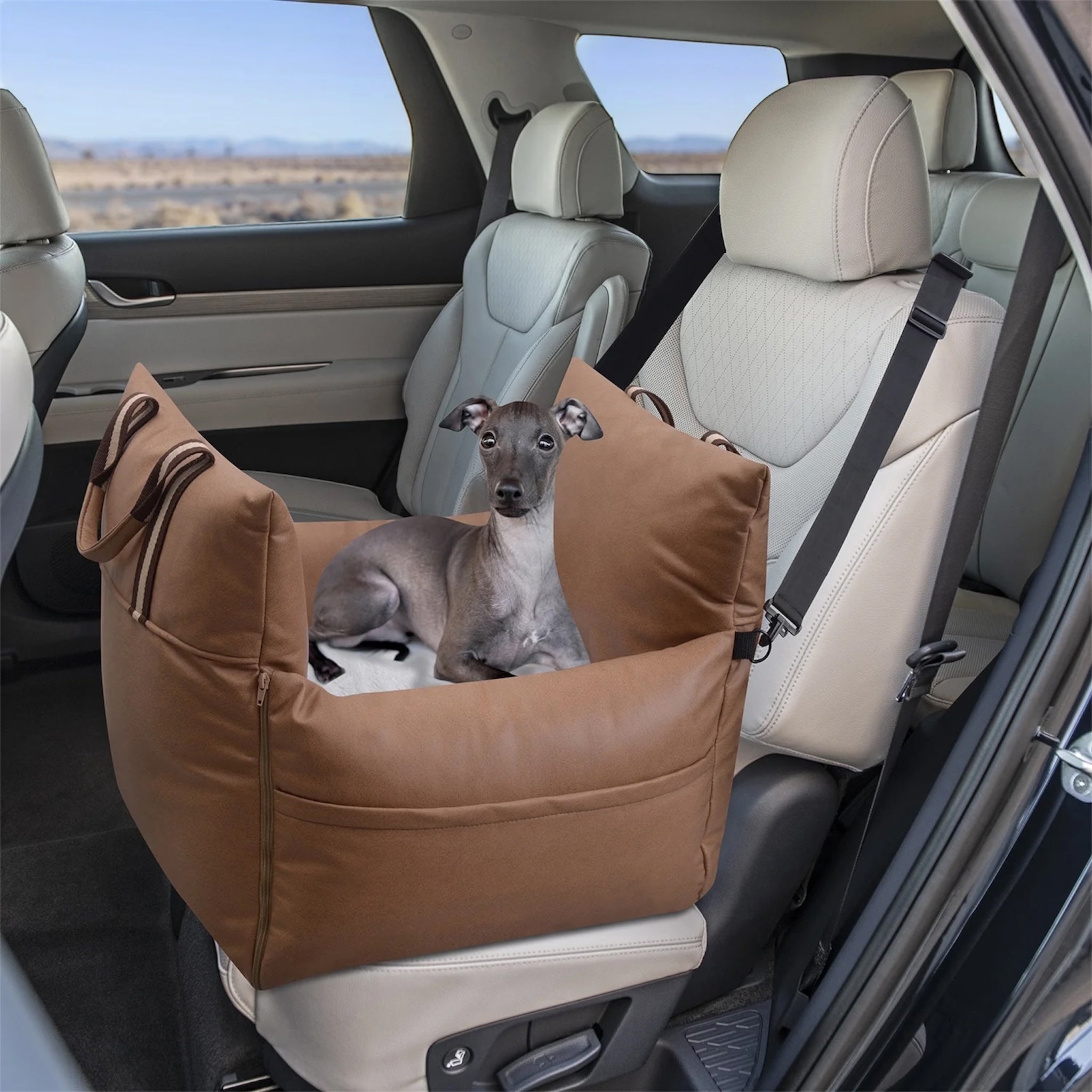 Luxury pet home and car seat in grey for dogs and cats