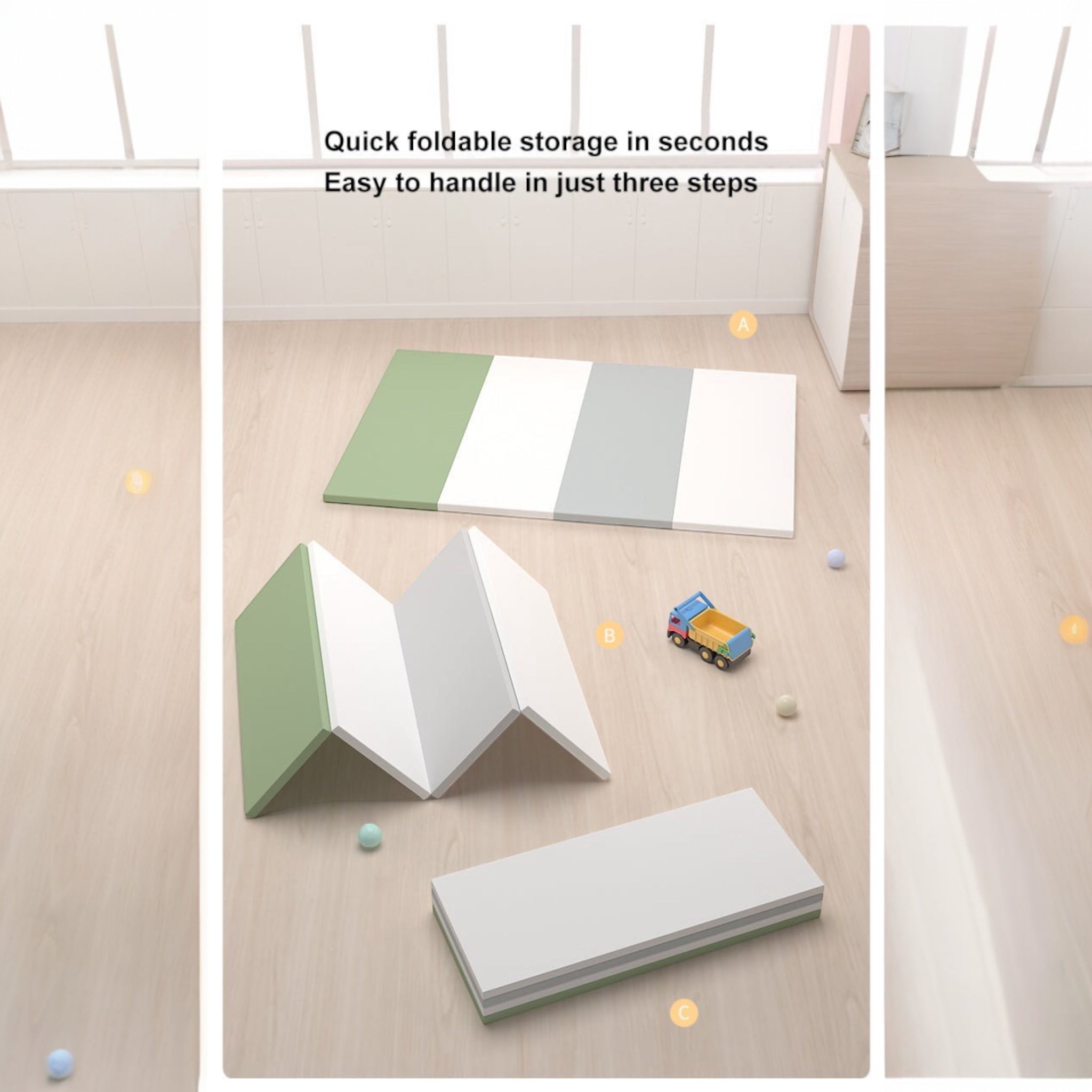 PU Leather Mat 4cm Thickness Crawling Kids Playmat Waterproof - Micky Mart
