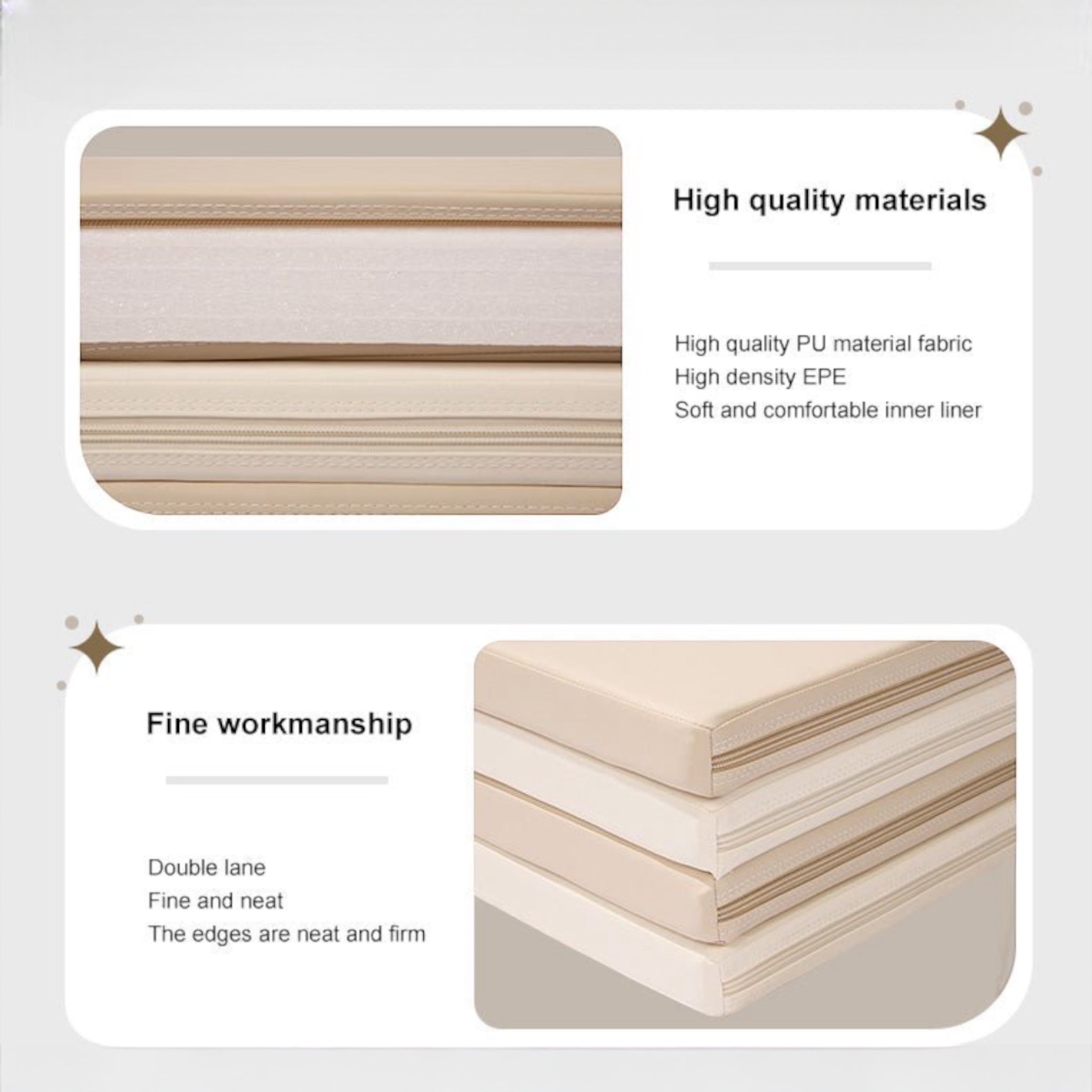 PU Leather Mat 4cm Thickness Crawling Kids Playmat Waterproof - Micky Mart