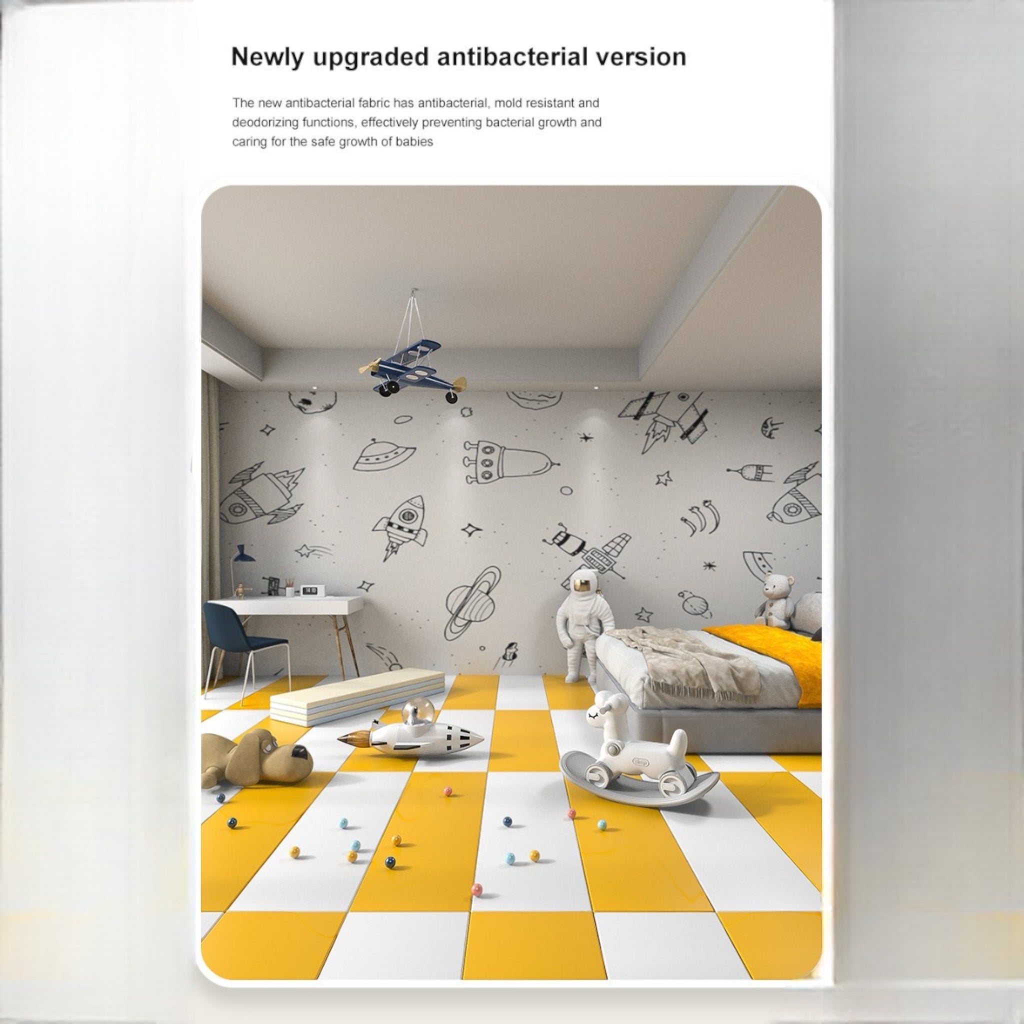 PU Leather Mat 4cm Thickness Crawling Kids Playmat Waterproof - Micky Mart