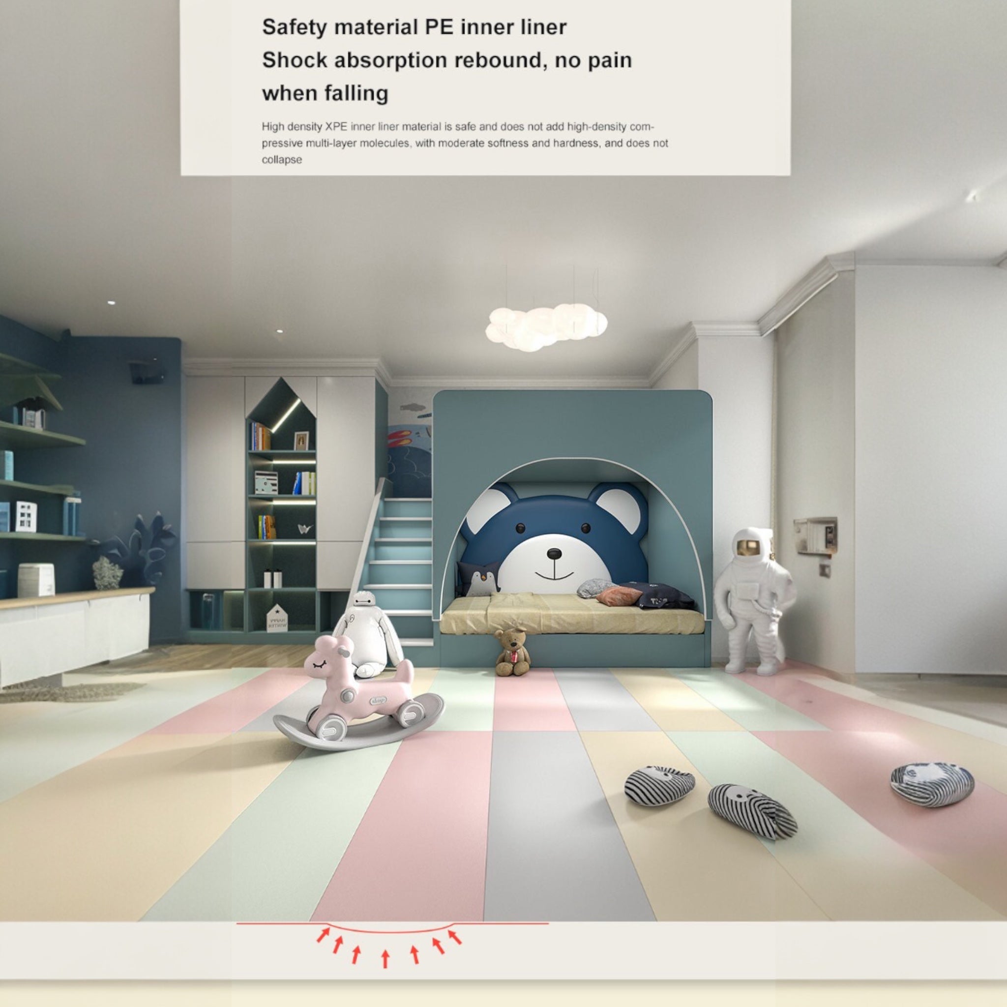 PU Leather Mat 4cm Thickness Crawling Kids Playmat Waterproof - Micky Mart