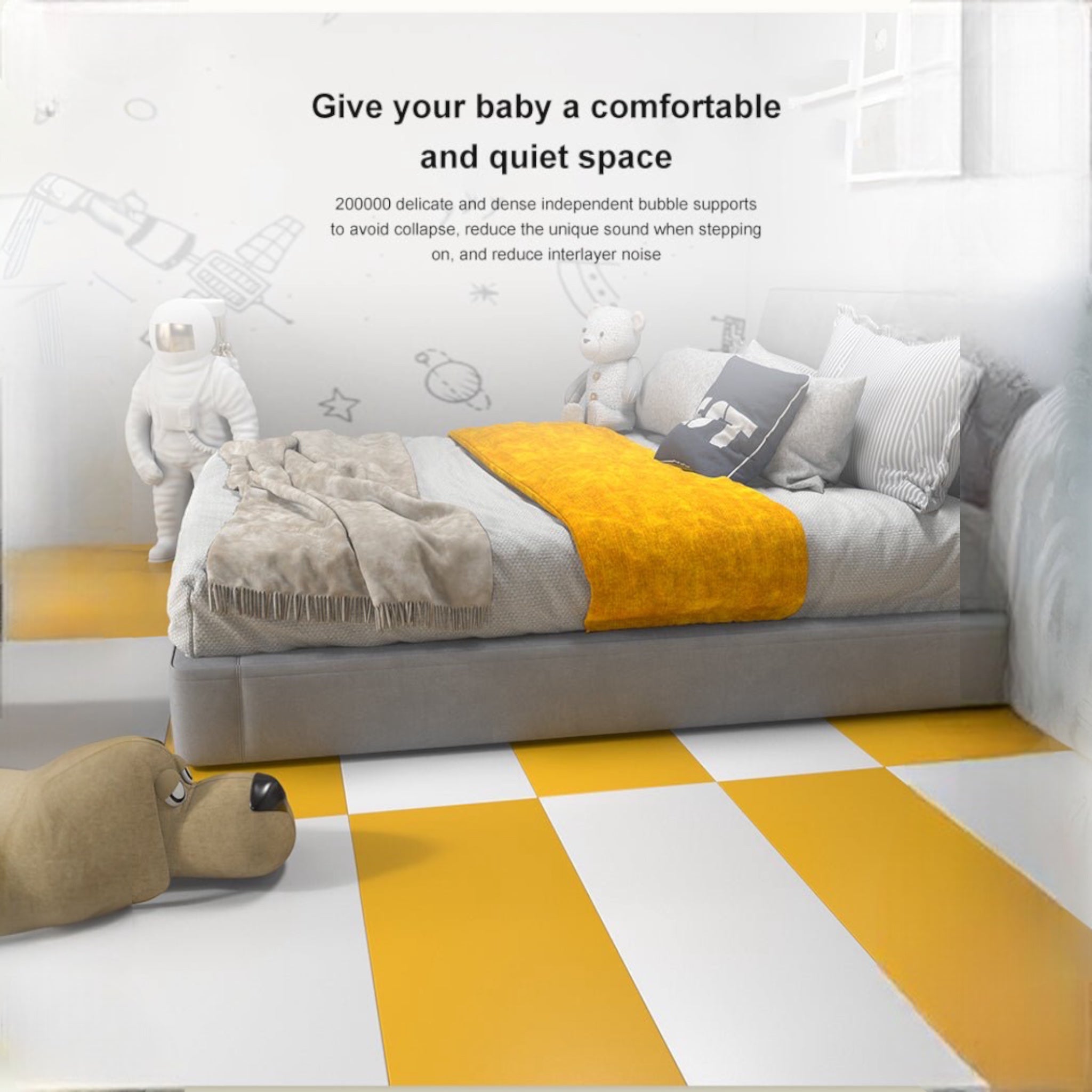 PU Leather Mat 4cm Thickness Crawling Kids Playmat Waterproof - Micky Mart