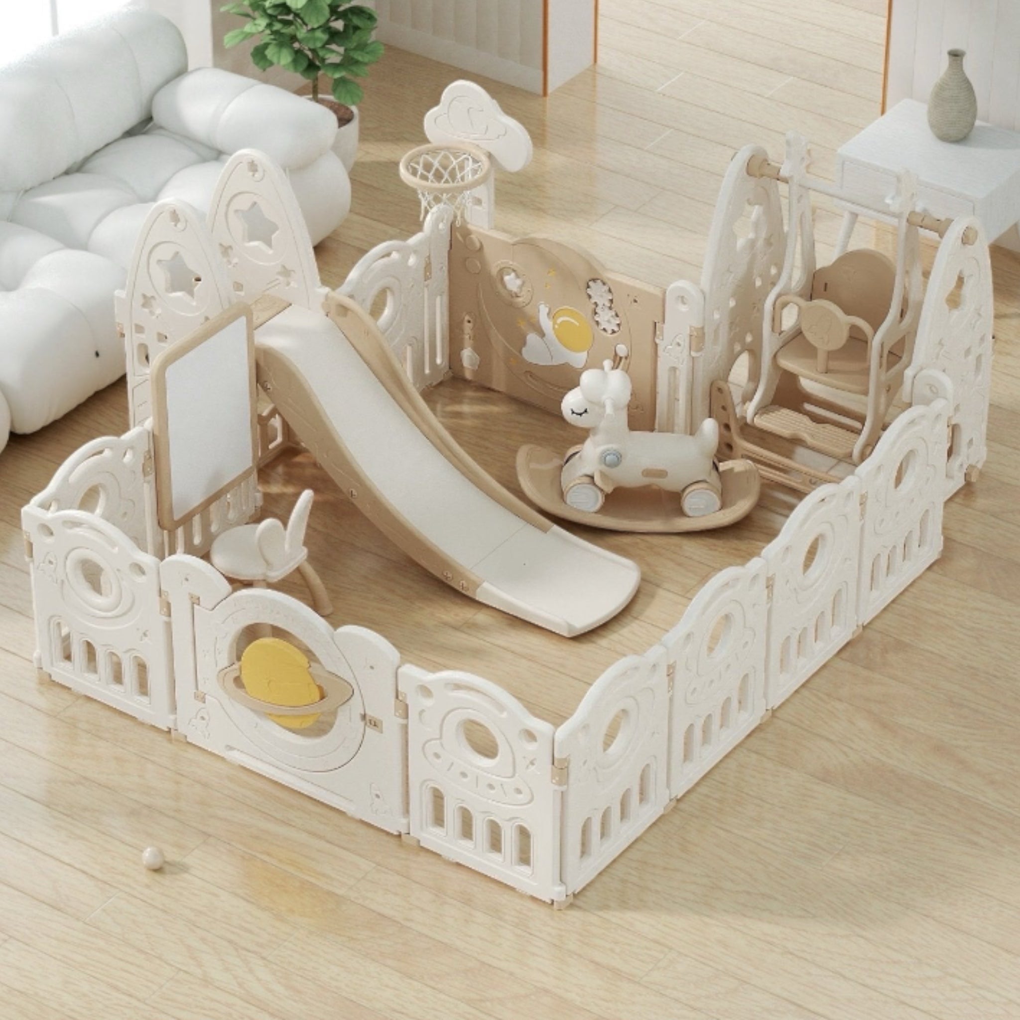 playpen 180x200 cm with slide swing and easel Australia