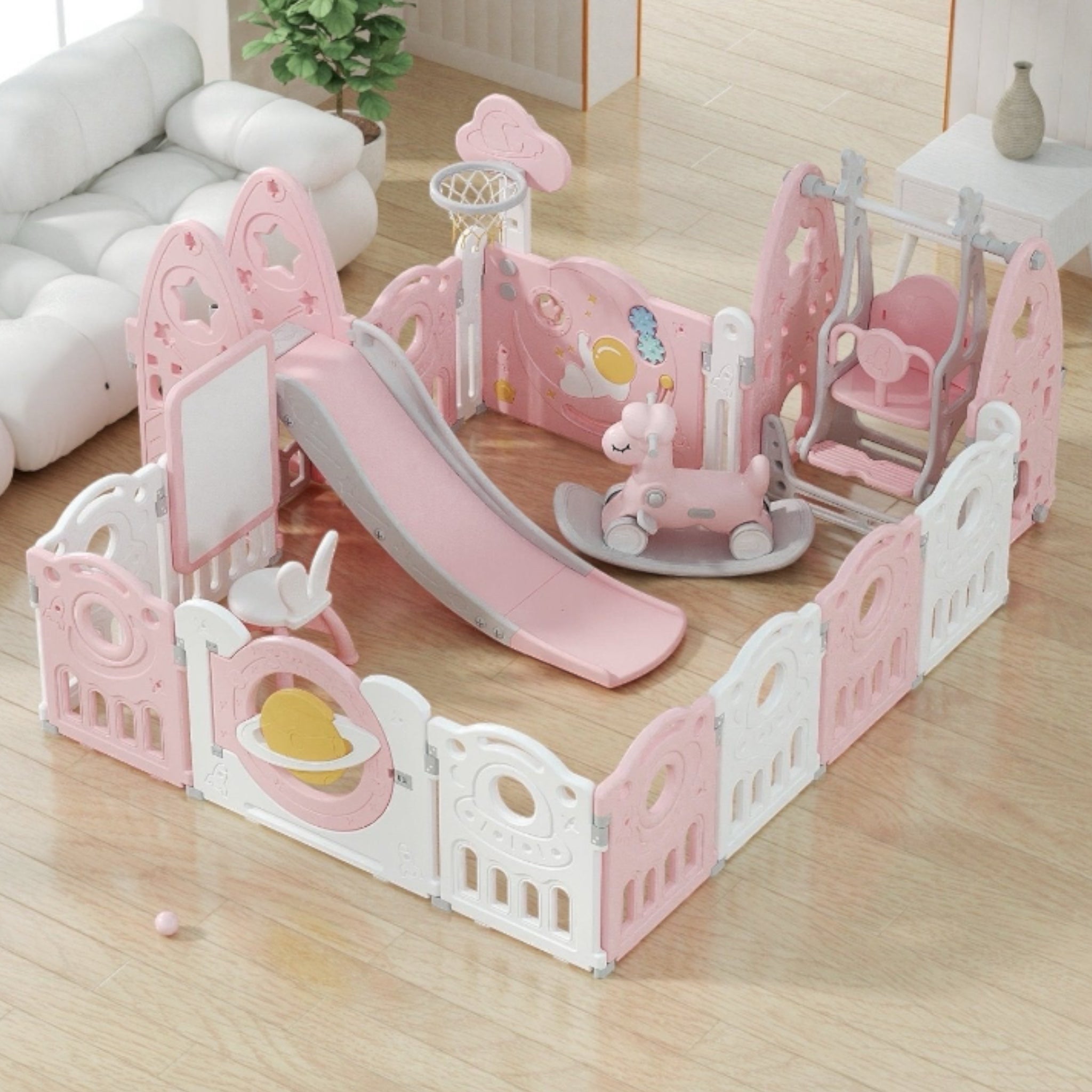 playpen 180x200 cm with slide swing and easel Australia