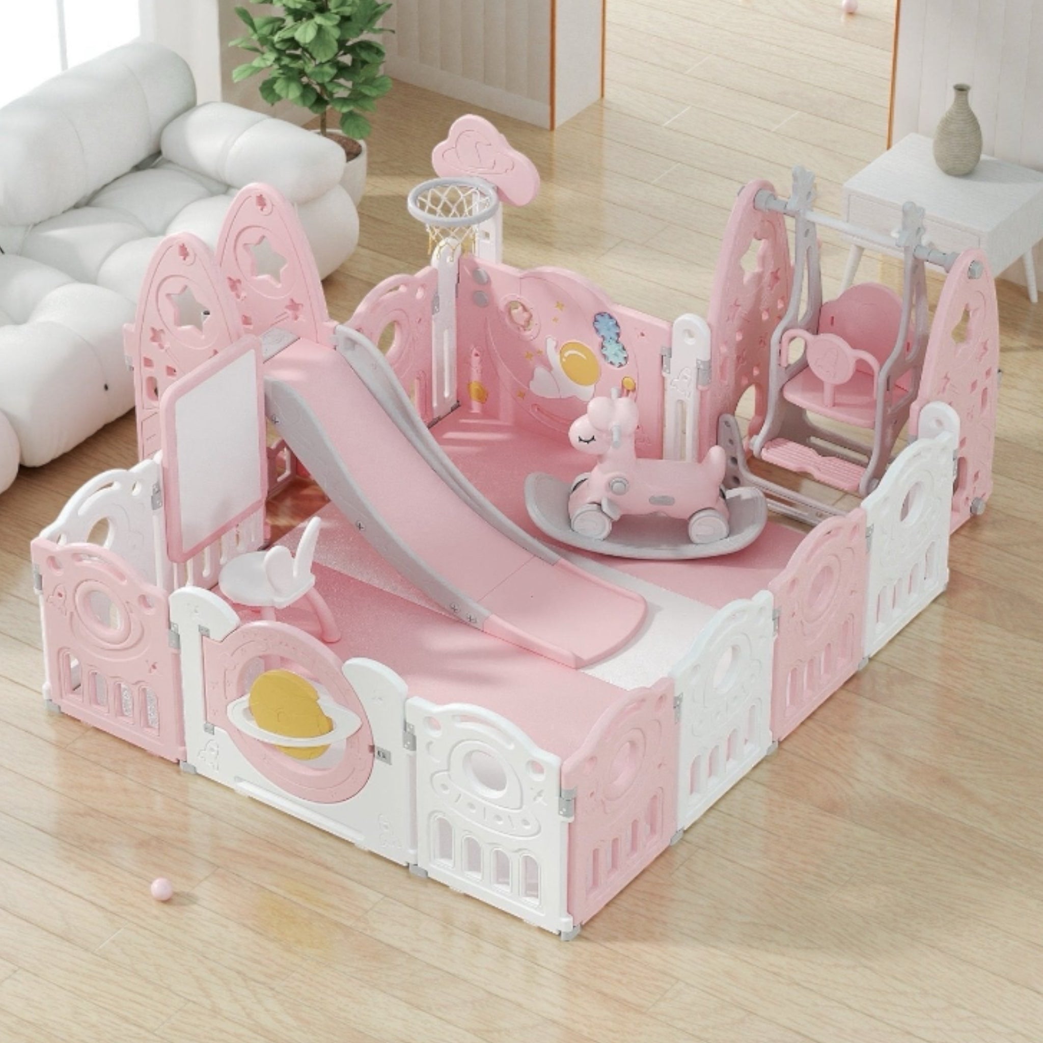 playpen 180x200 cm with slide swing and easel Australia