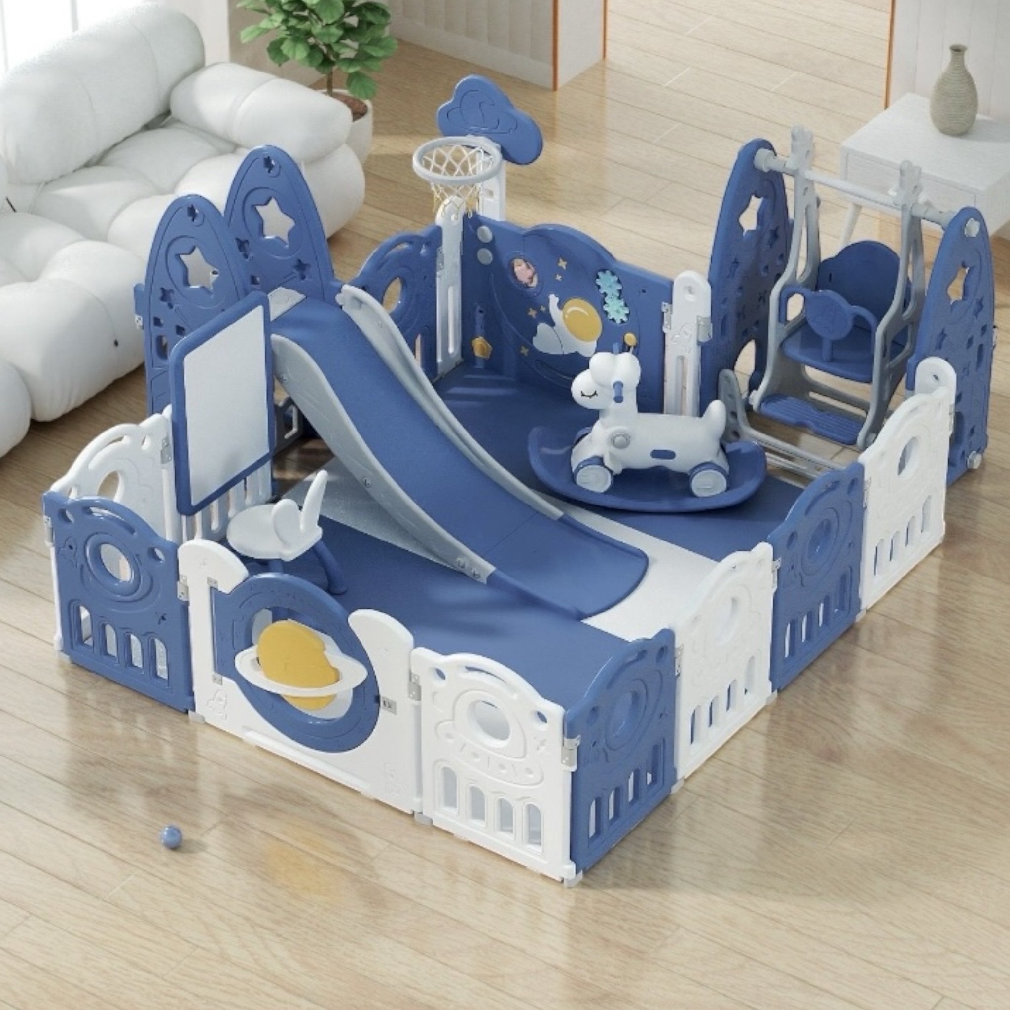 playpen 180x200 cm with slide swing and easel Australia