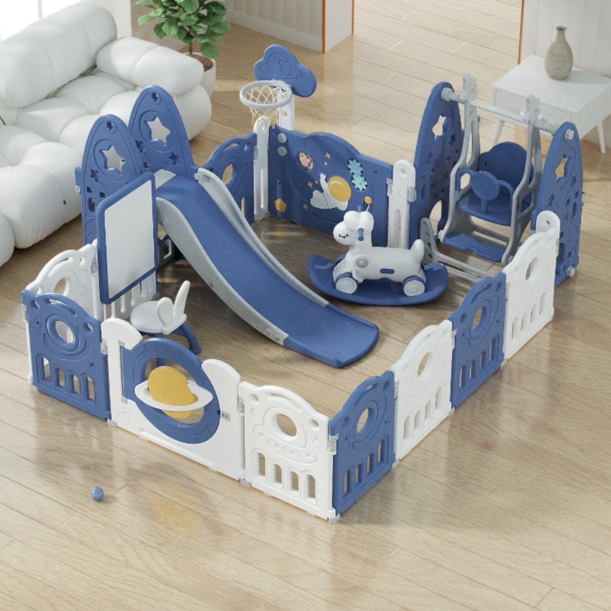 playpen 180x200 cm with slide swing and easel Australia