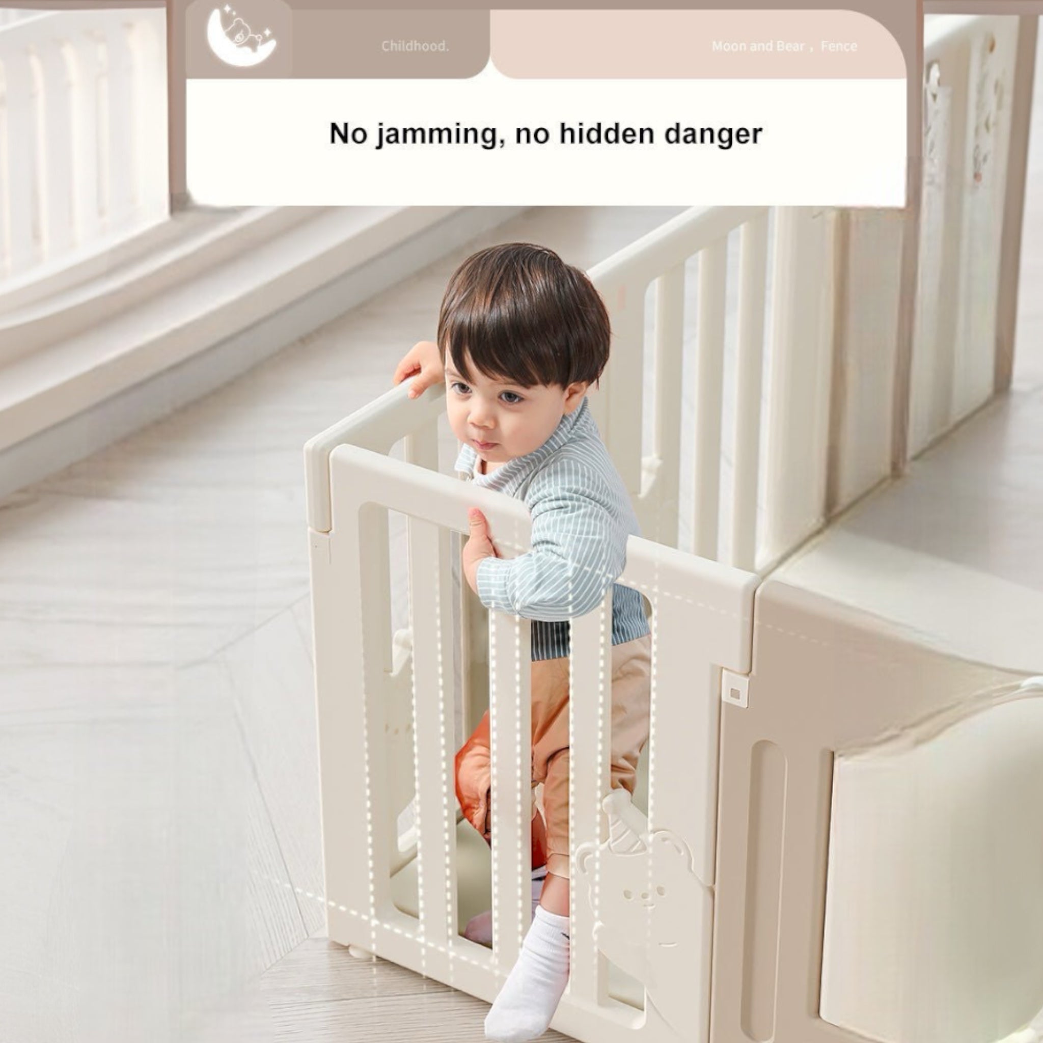 teddy bear playpen w small house glowing door bars Australia.