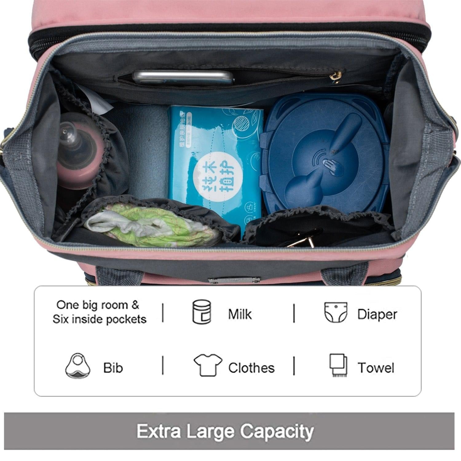 Mother And Baby Double Shoulder Diaper Backpack - Micky Mart