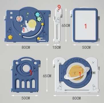 Educational Kids Space Playpen 180*200cm Activity Centre Fence Safety Toy Storage Bookshelf Easel - Micky Mart