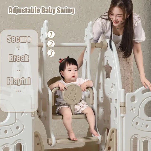 Kids Space Playpen 180*200cm Security Gate Fence Swing Rocking Horse - Micky Mart