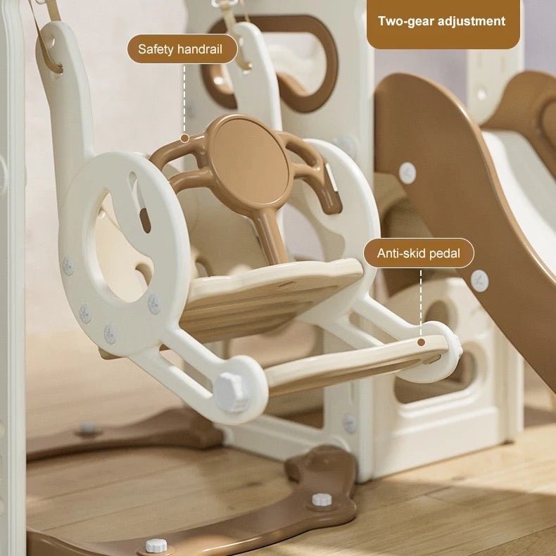 kids slide and swing set with basketball hoop – indoor outdoor playset