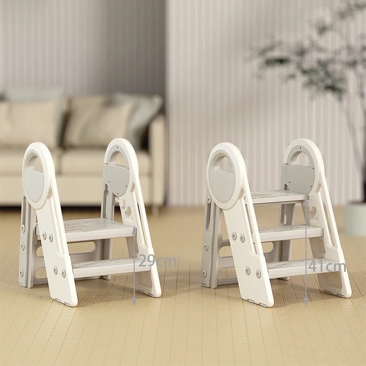 Multifunctional Child Toddler Learning Tower Non-slip Toilet Step Stool Plastic Folding Multi Heights 2 Step Stool Ladder - Micky Mart