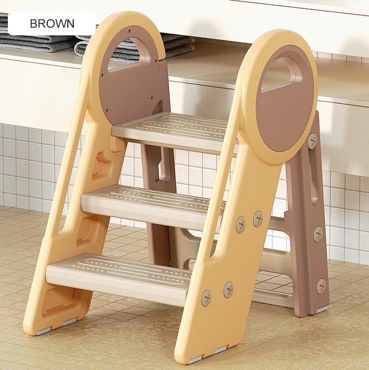 Multifunctional Child Toddler Learning Tower Non-slip Toilet Step Stool Plastic Folding Multi Heights 2 Step Stool Ladder - Micky Mart