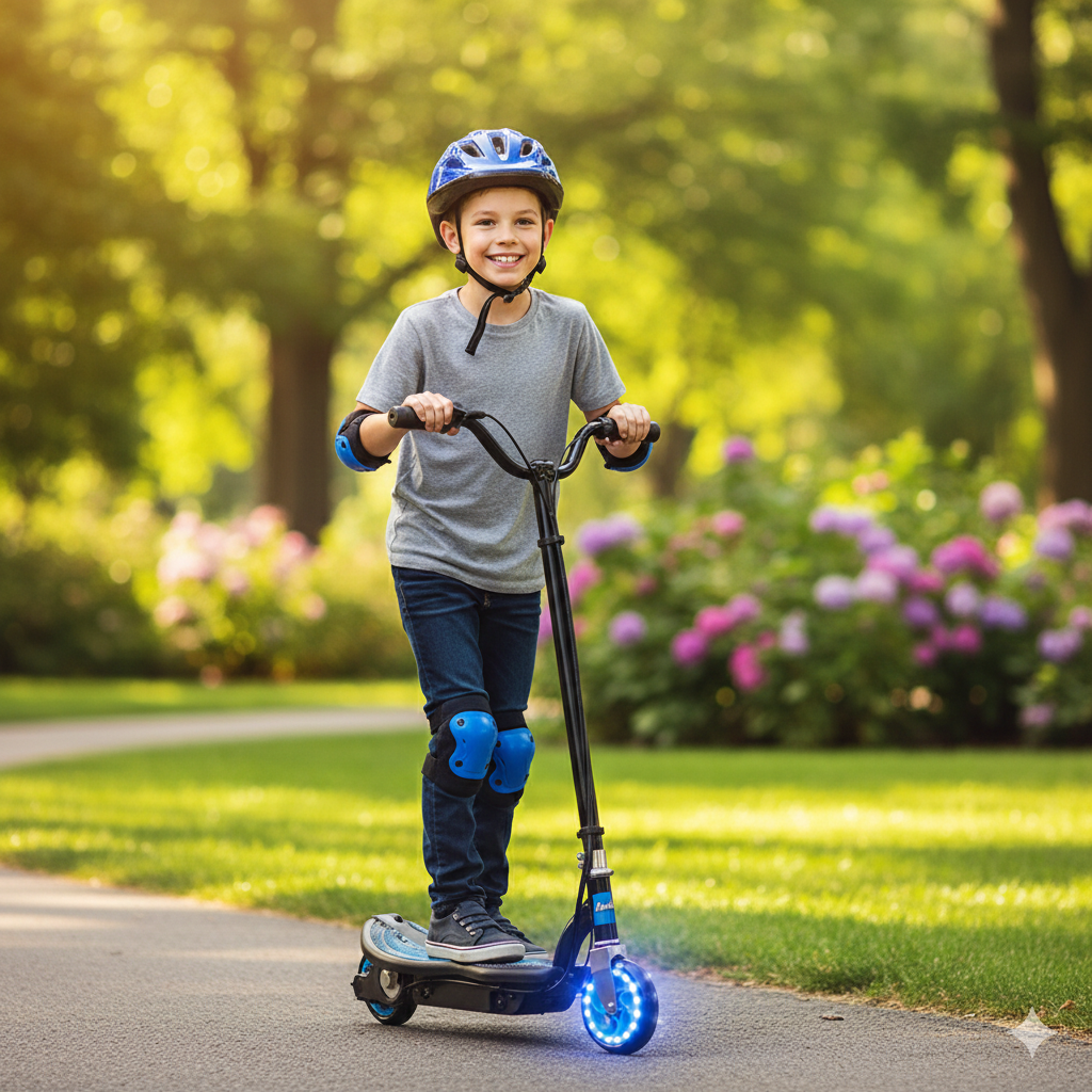 BULLET ZPS 6 Inch Kids Electric Scooter 140W 15km Children Ride On Toy Rechargeable Battery Blue
