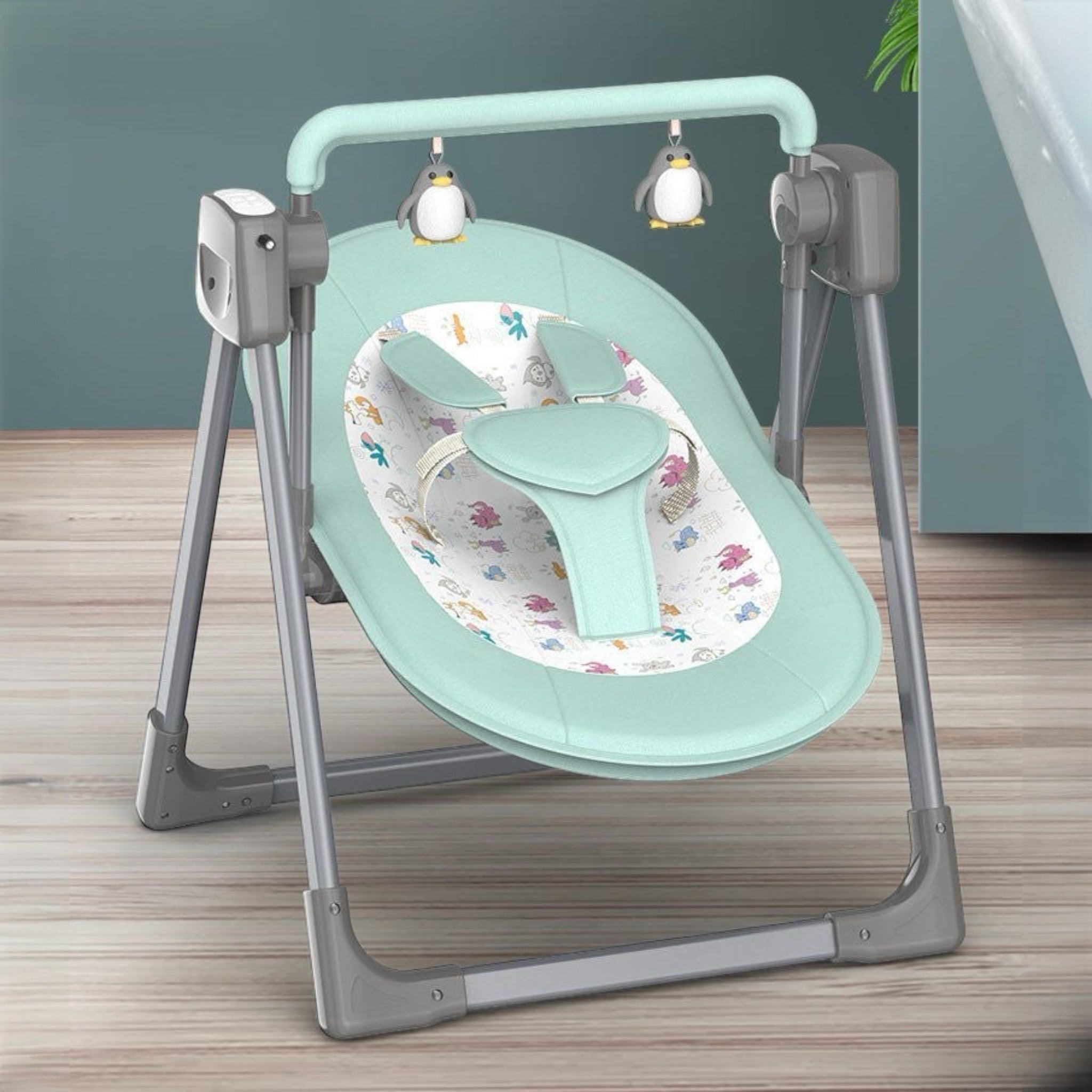 Electric Swing Portable Foldable Cradle Bed With Wireless Bluetooth Multifunctional Baby Rocker