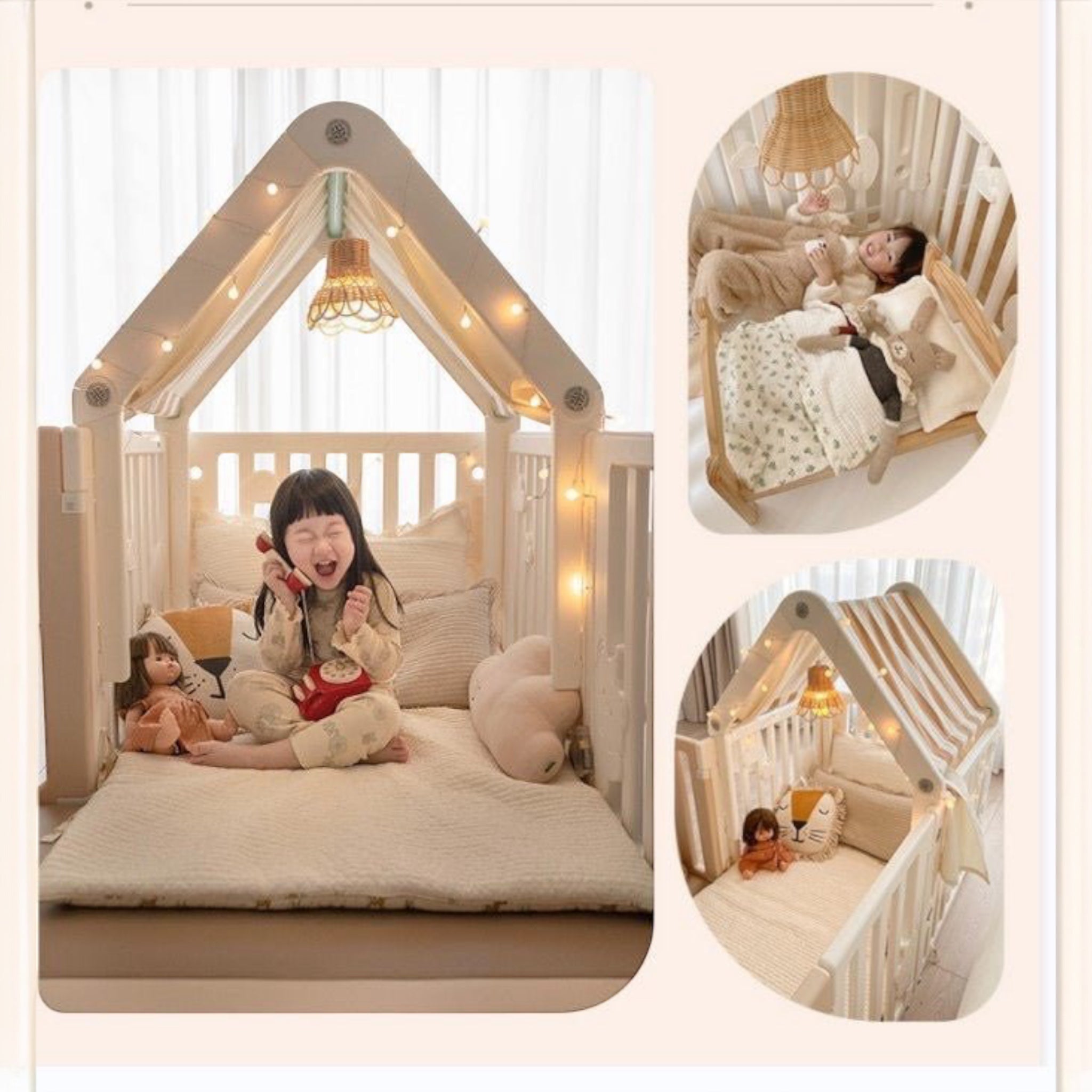 Teddy Bear 🧸 Moon 🌙 Cubs Playpen Cozy House For Little Bunny