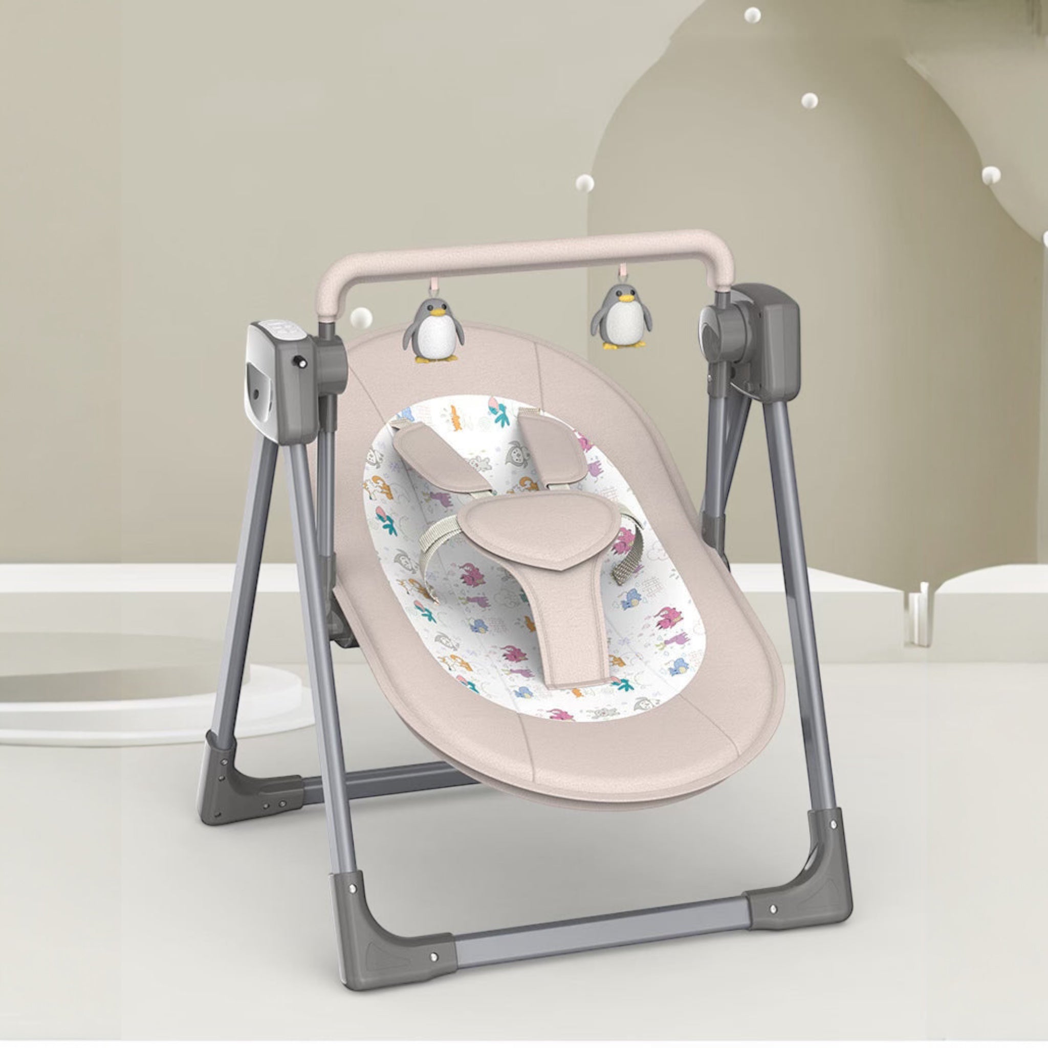 Electric Swing Portable Foldable Cradle Bed With Wireless Bluetooth Multifunctional Baby Rocker