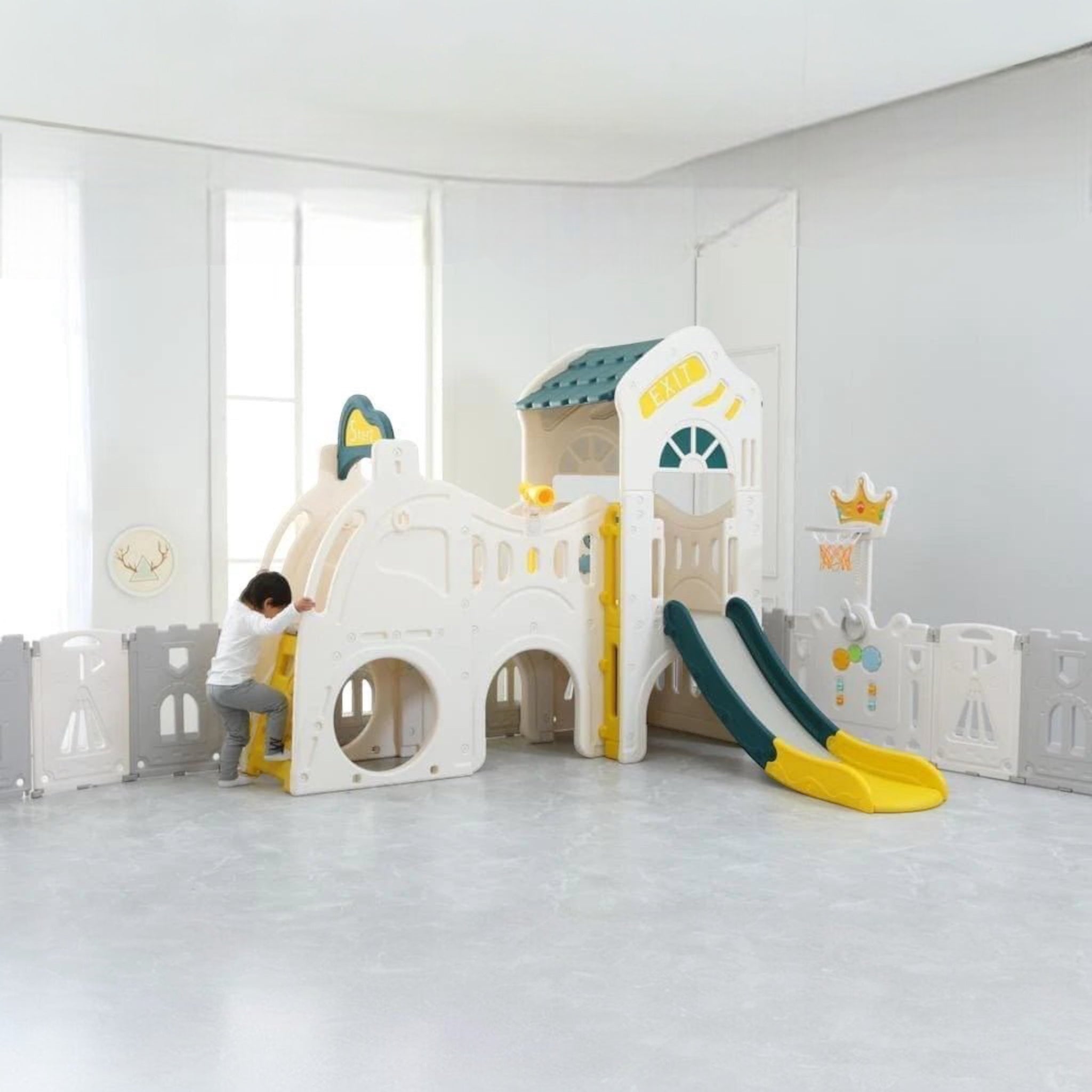 Children castle Giant Slide indoors and outdoors fun time