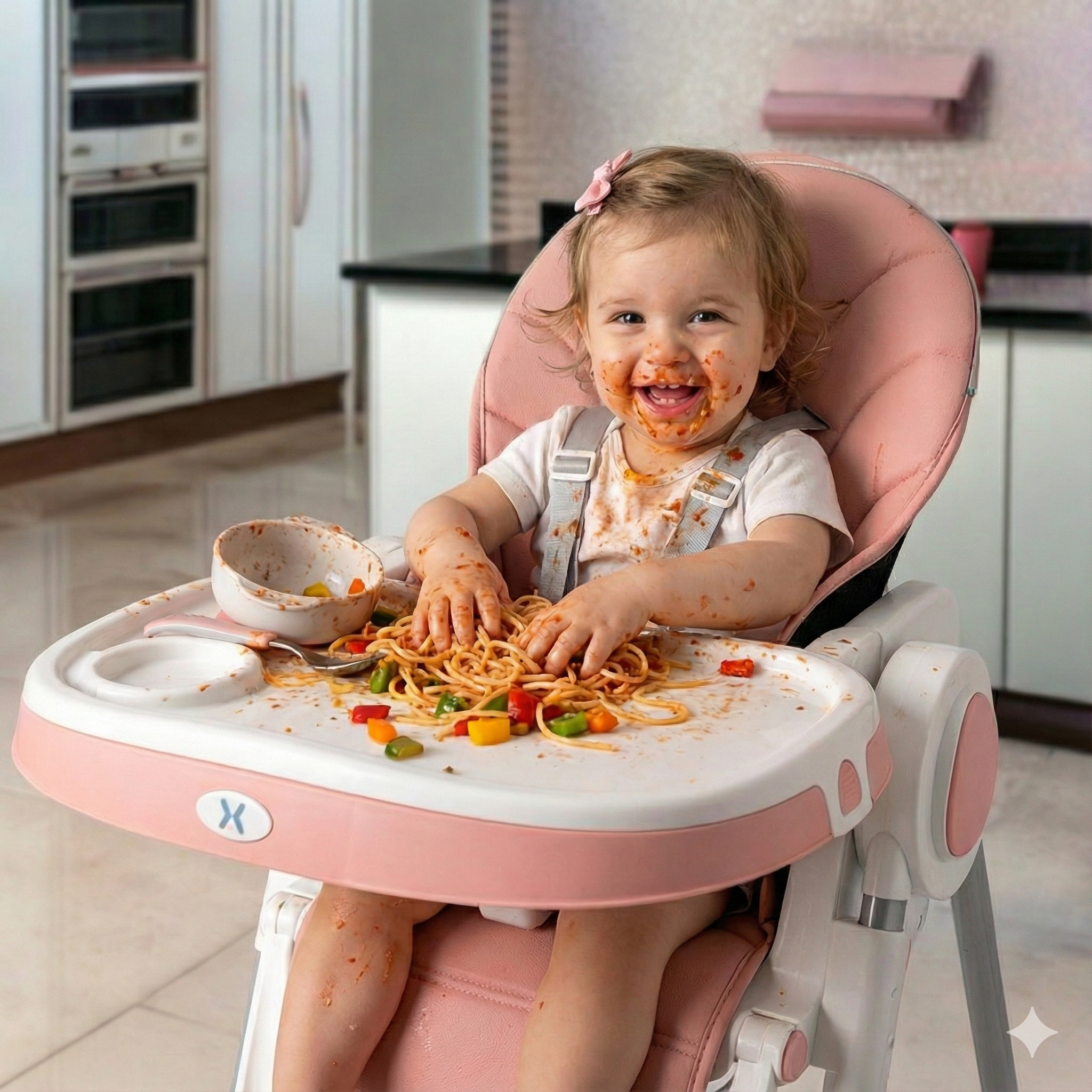 3-in-1 Convertible Baby Highchair with Adjustable Recline &amp; Storage
