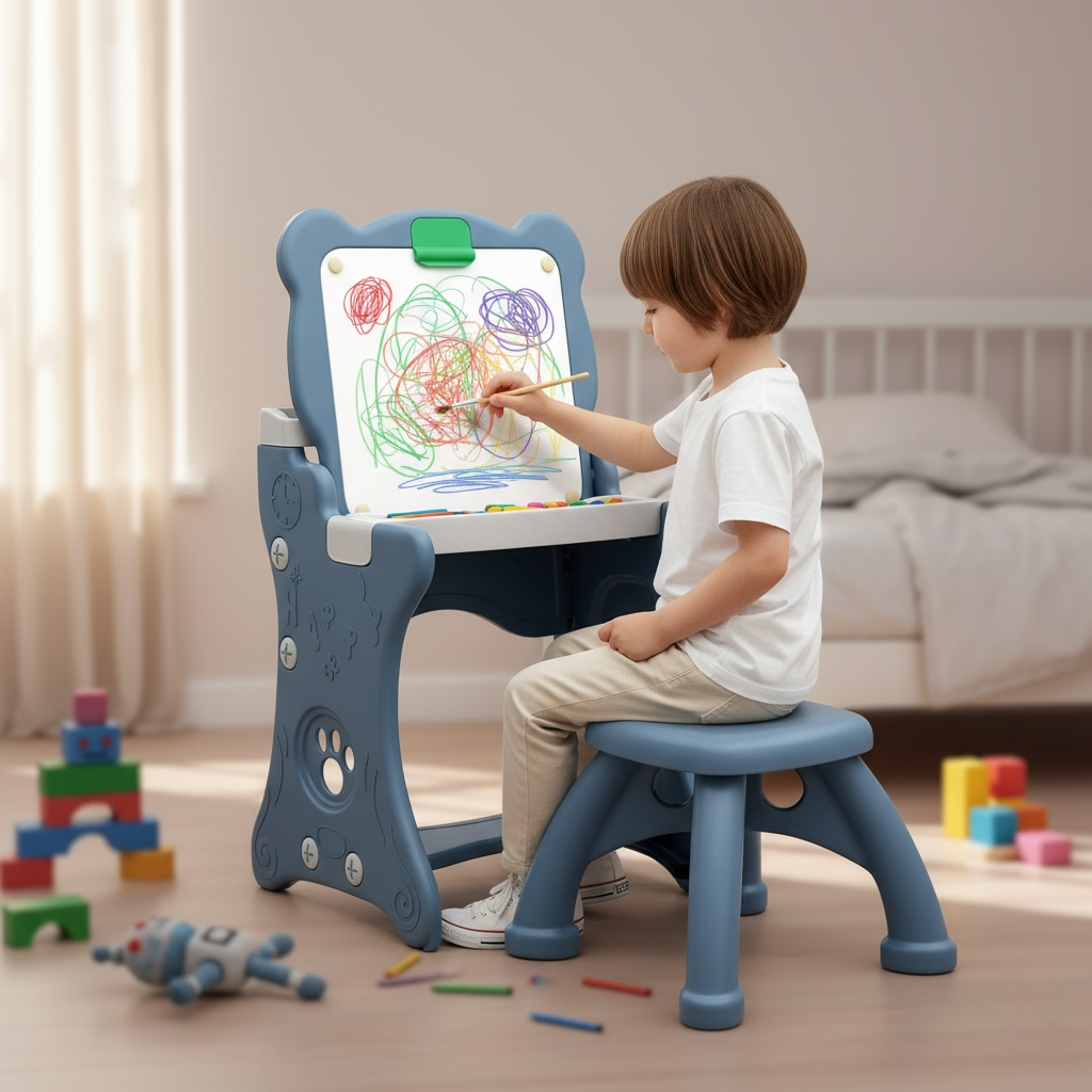 🎨 Kids Easel with Stool – Creative Play for Little Artists
