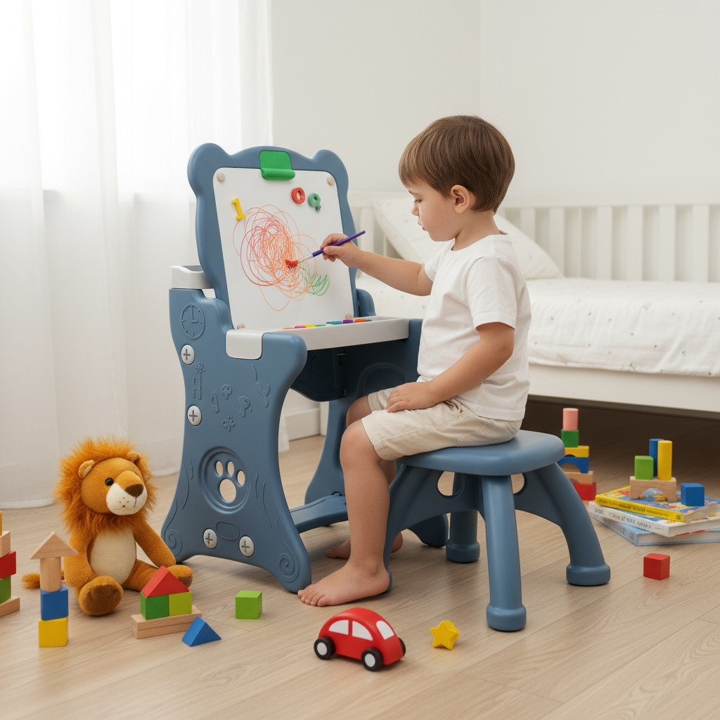🎨 Kids Easel with Stool – Creative Play for Little Artists