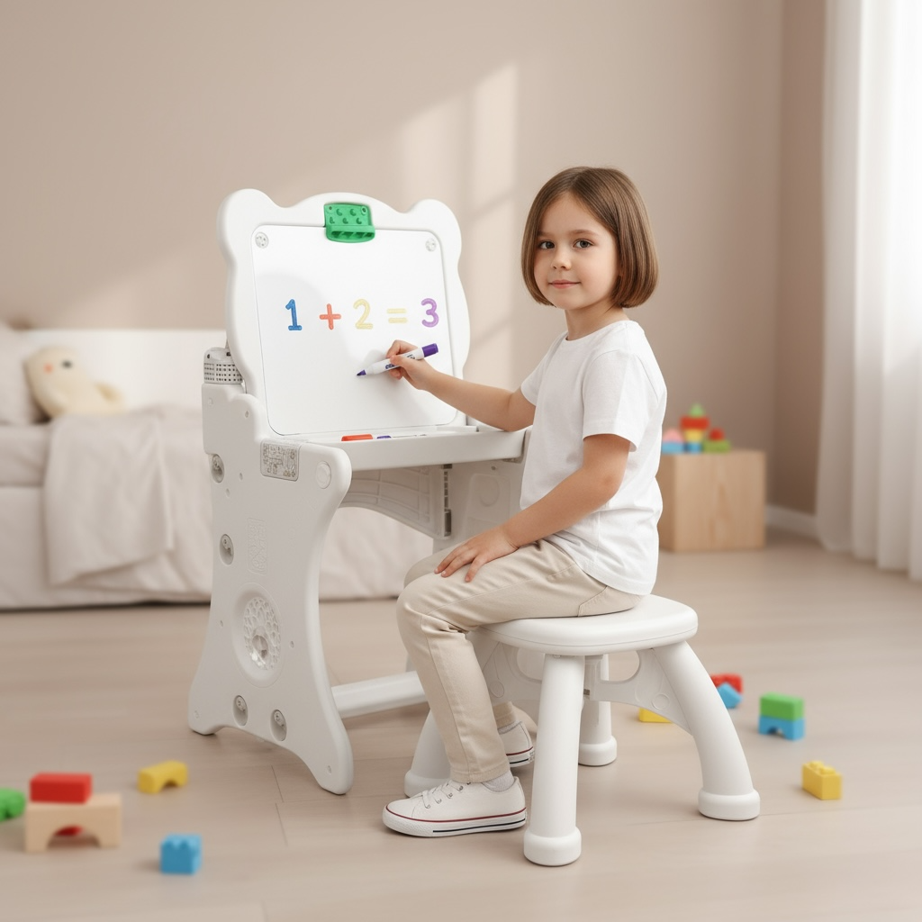 🎨 Kids Easel with Stool – Creative Play for Little Artists
