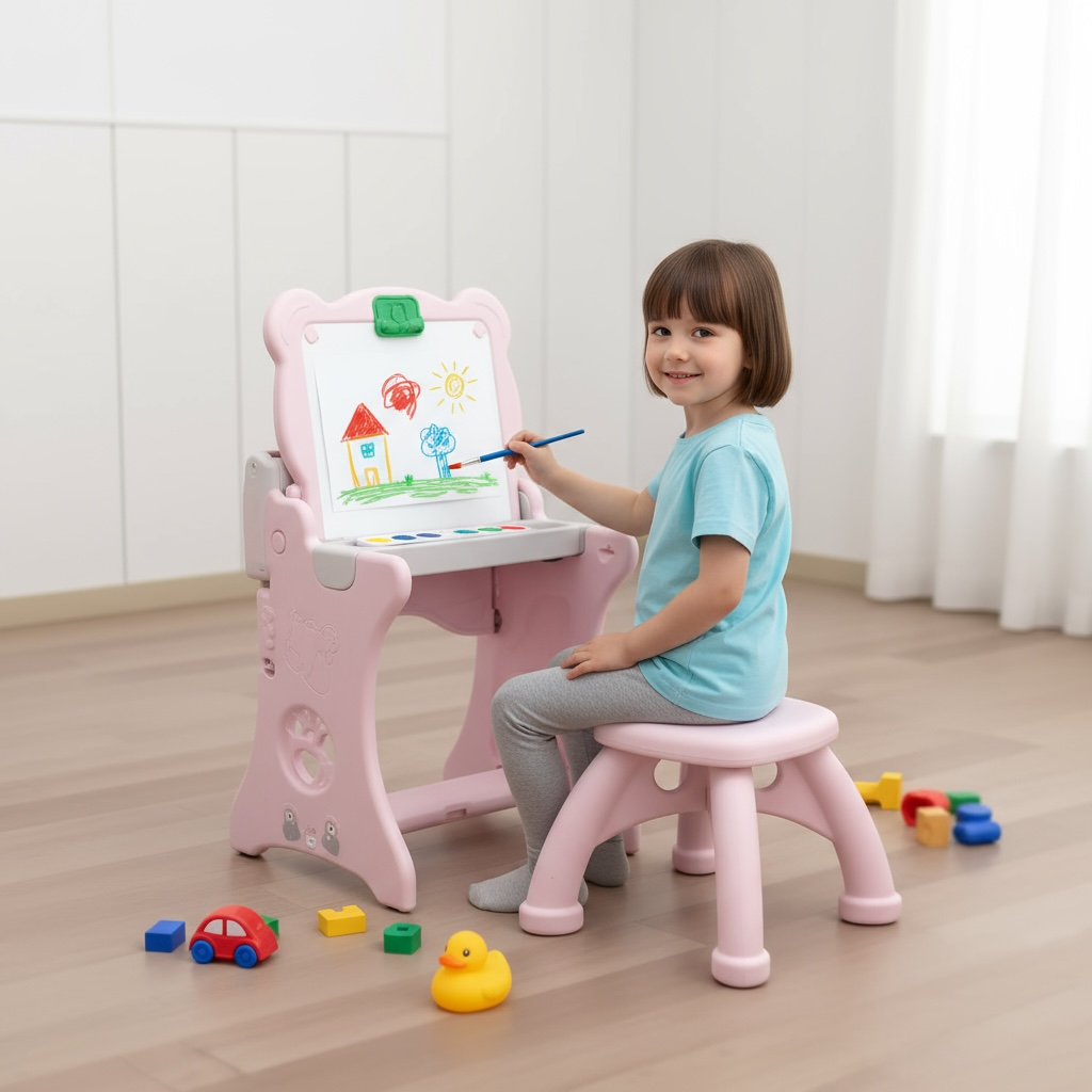 🎨 Kids Easel with Stool – Creative Play for Little Artists