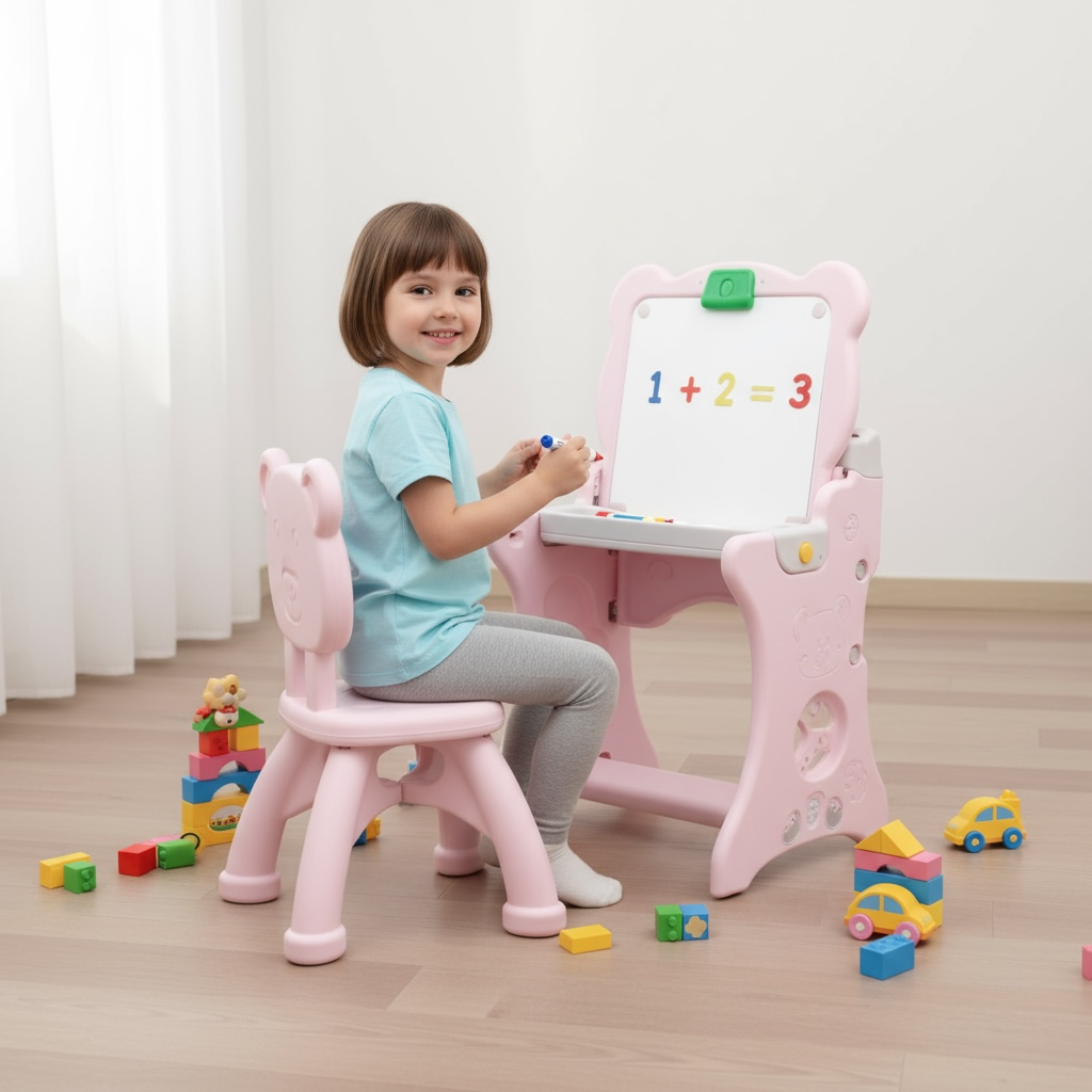 🎨 Kids Easel with Stool – Creative Play for Little Artists