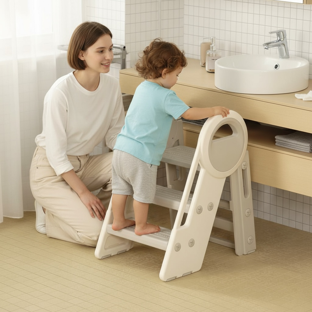 🪜 Multifunctional Toddler Learning Tower – Safe, Foldable & Confidence-Boosting