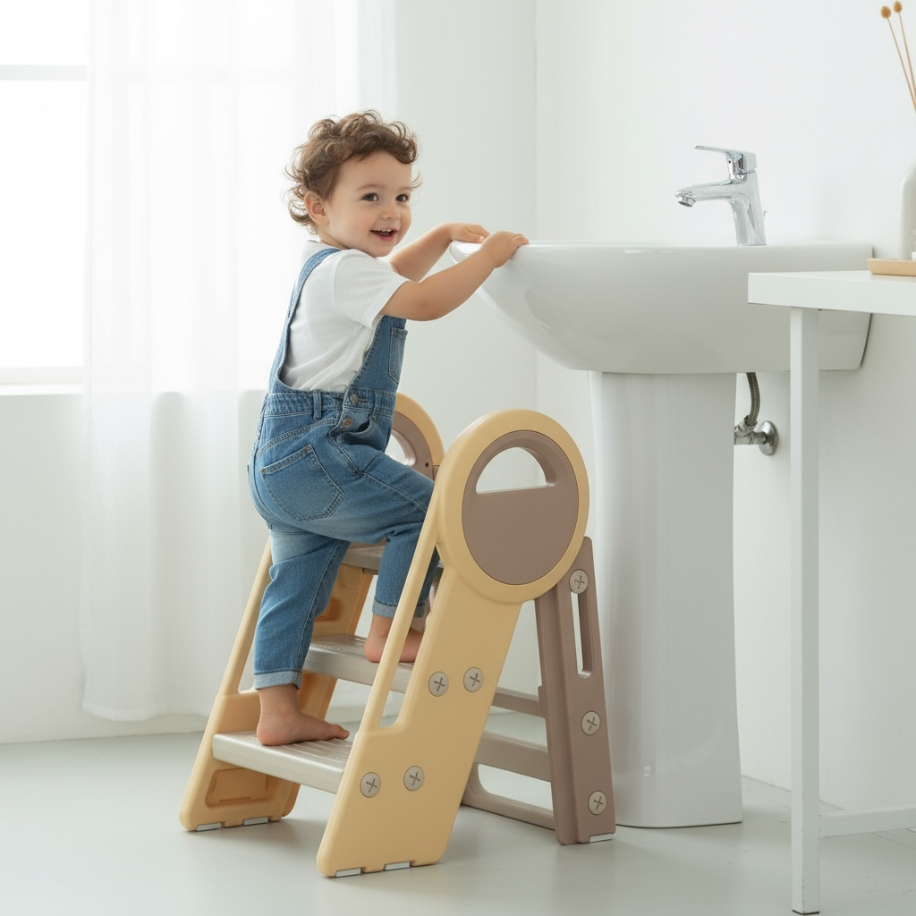 🪜 Multifunctional Toddler Learning Tower – Safe, Foldable & Confidence-Boosting