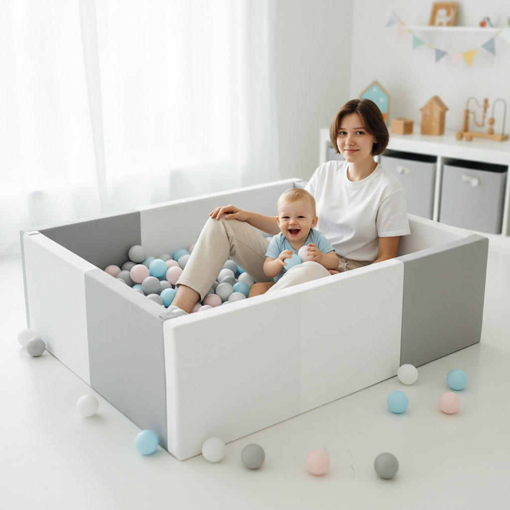 PU/EPE Foldable Foam Playpen – 2-in-1 Playpen & Mat