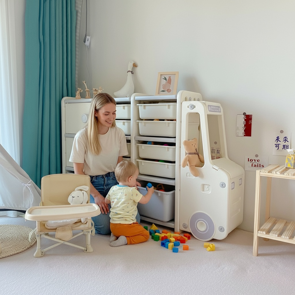 🚗 Kids Toy Box Storage – Car-Shaped Shelf Organizer