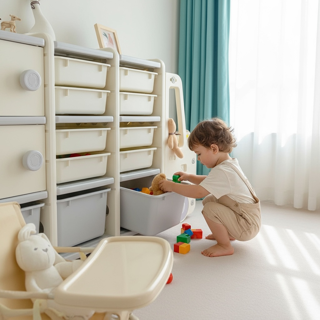 🚗 Kids Toy Box Storage – Car-Shaped Shelf Organizer
