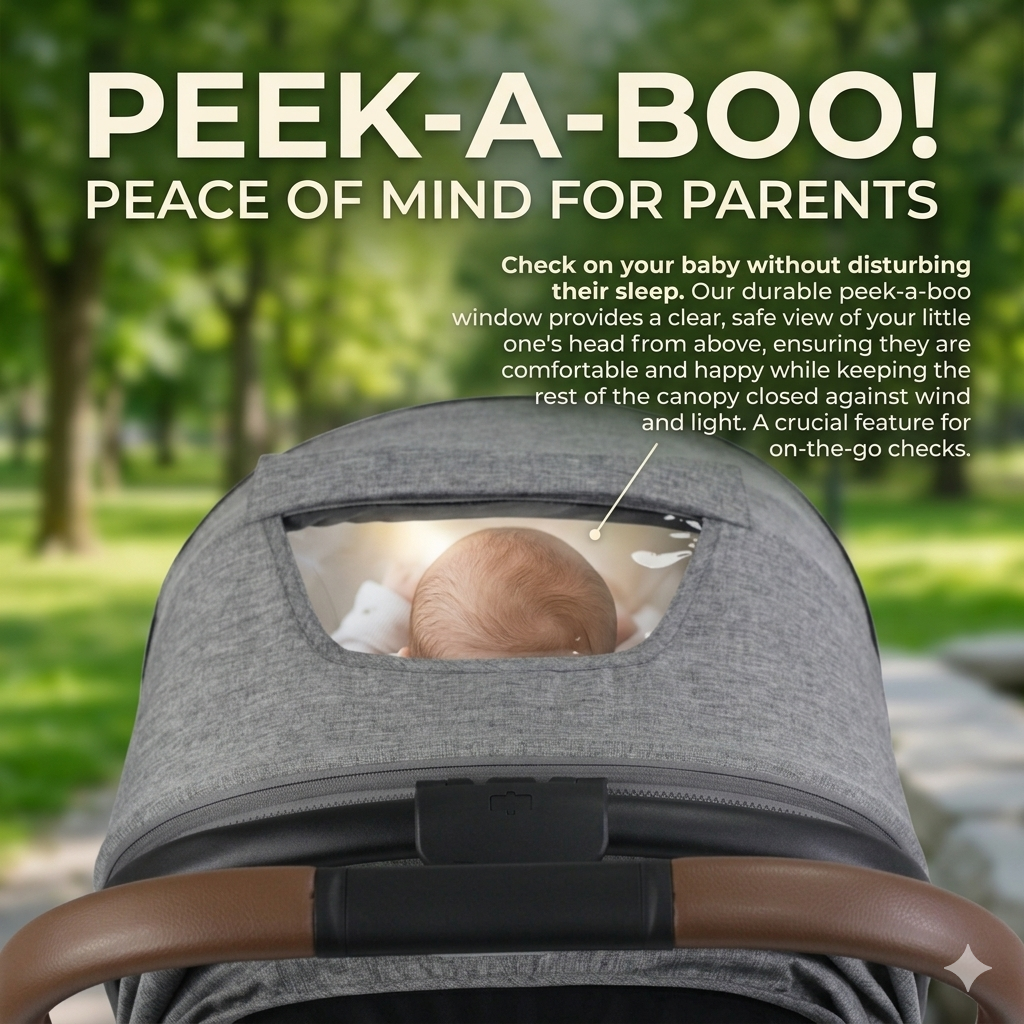 Micky Mart Baby Pram / Stroller 2 in 1 Convertible Leather Handle - Grey