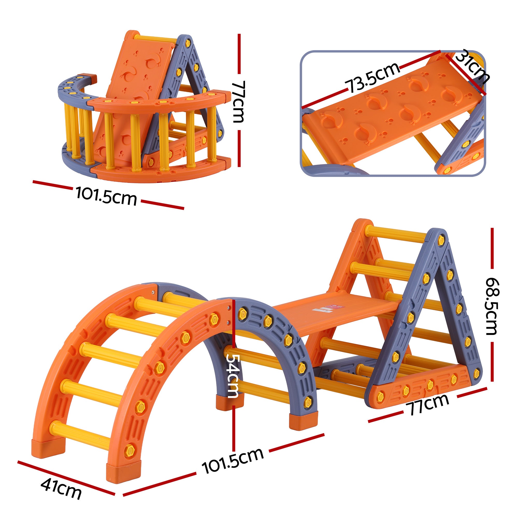 Keezi Versatile Toddler Climber Playset – Multi-Function Slide & Balance Set