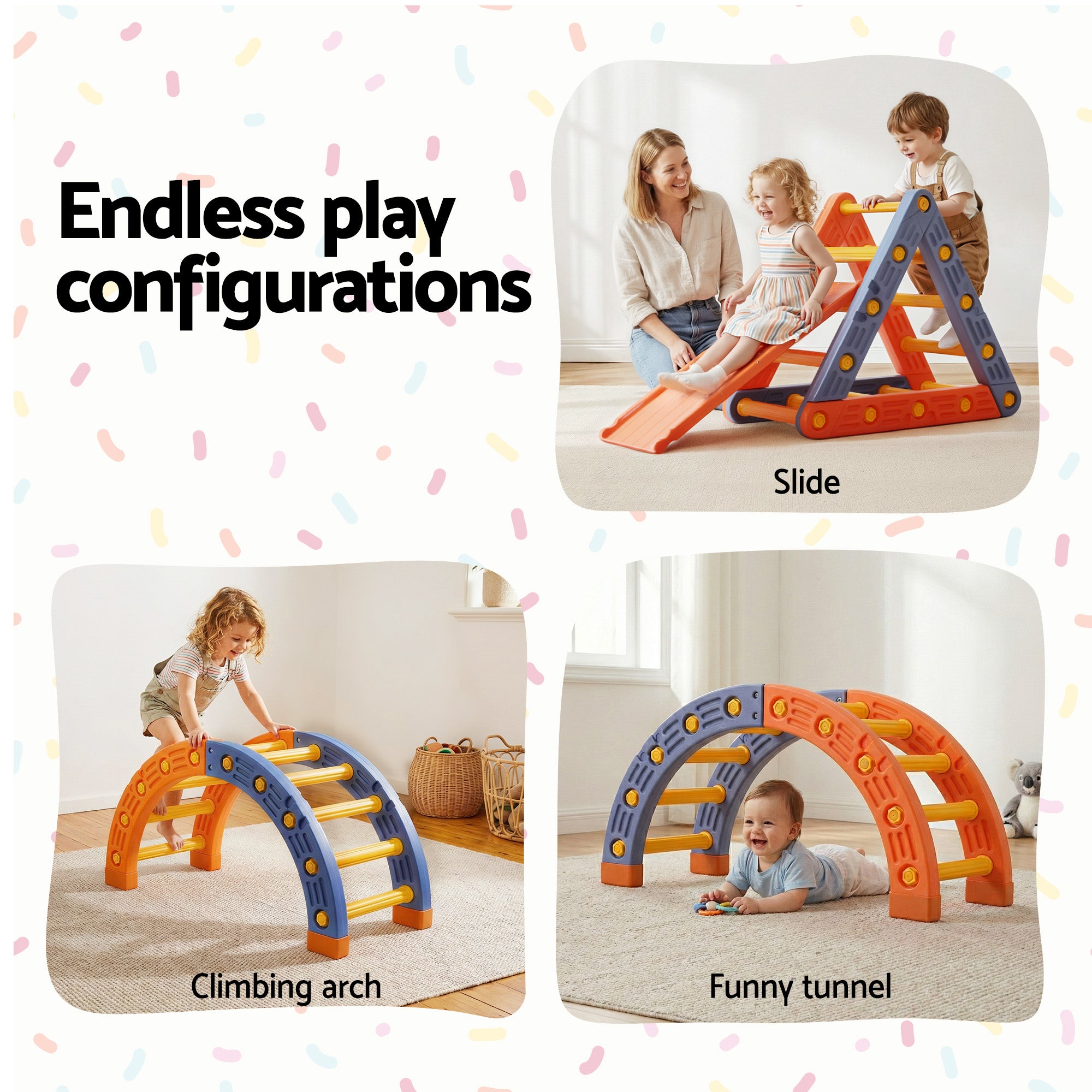 Keezi Versatile Toddler Climber Playset – Multi-Function Slide & Balance Set