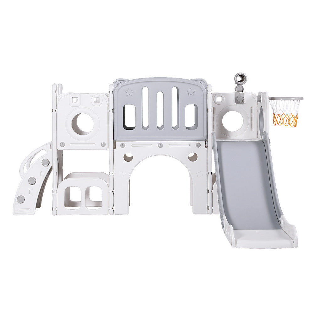 Keezi 3-in-1 Kids Slide Play Set with Telescope & Dual Ladder