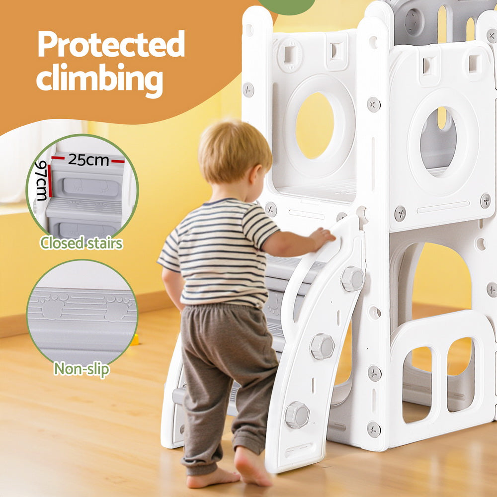 Keezi 3-in-1 Kids Slide Play Set with Telescope & Dual Ladder