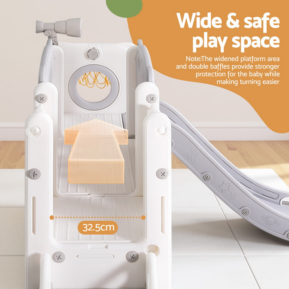 Keezi 3-in-1 Kids Slide Play Set with Telescope & Dual Ladder