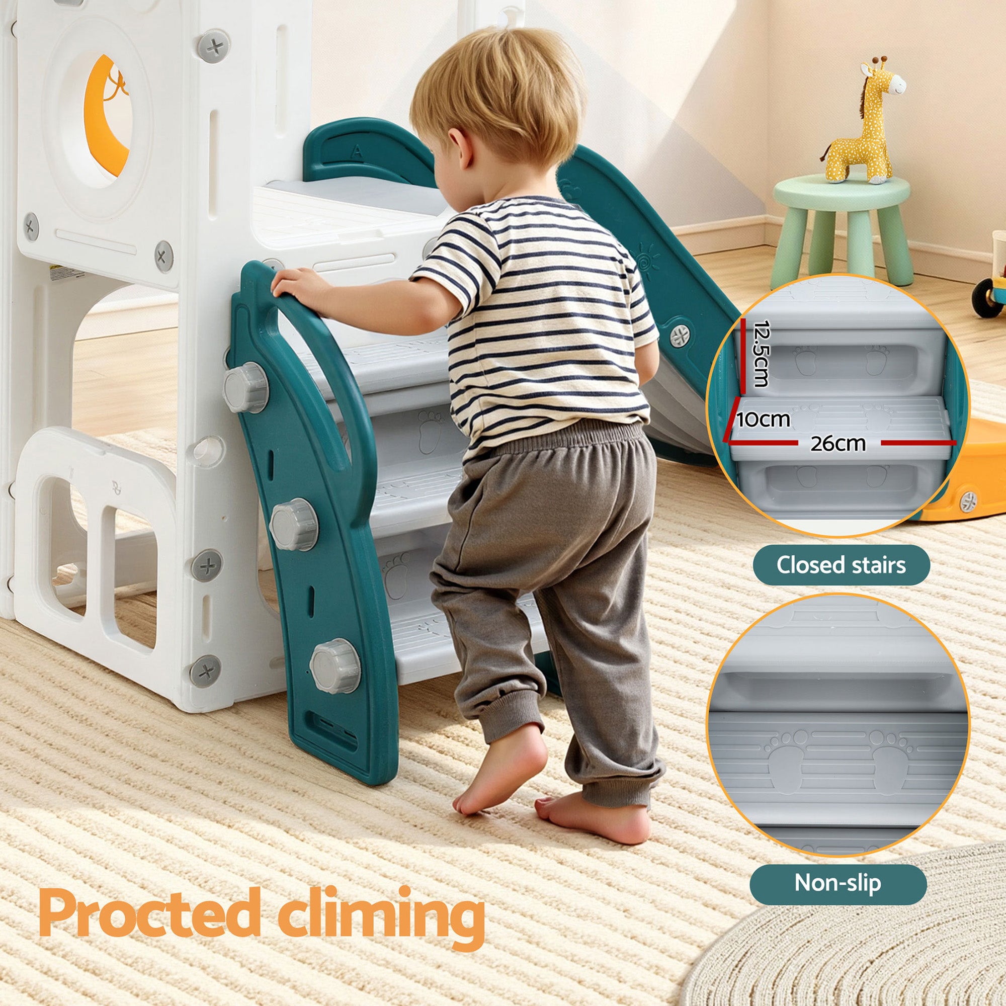 Keezi Multi-Activity Kids Play Centre with Slide, Basketball Hoop & Telescope