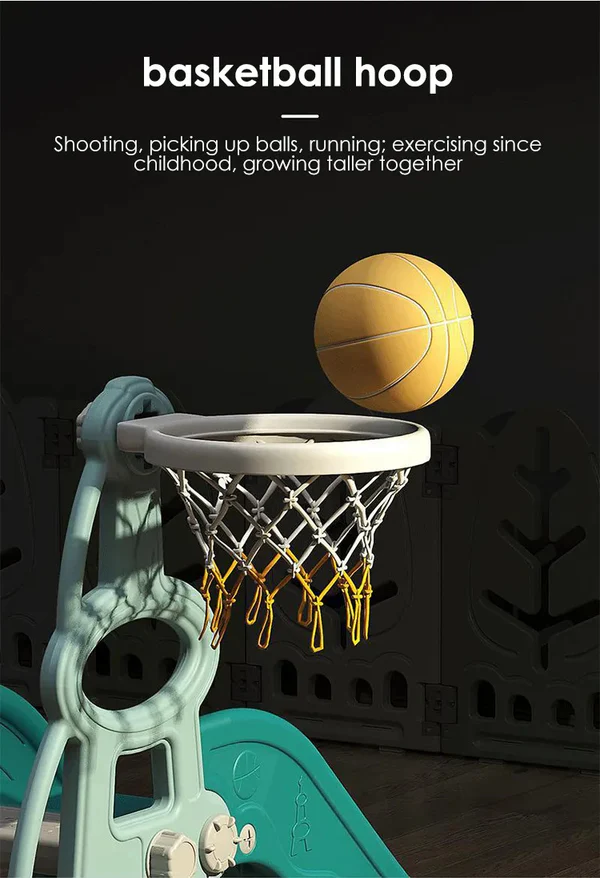Kids Slide Swing Set Outdoor Toys Playground Activity Basketball Hoop