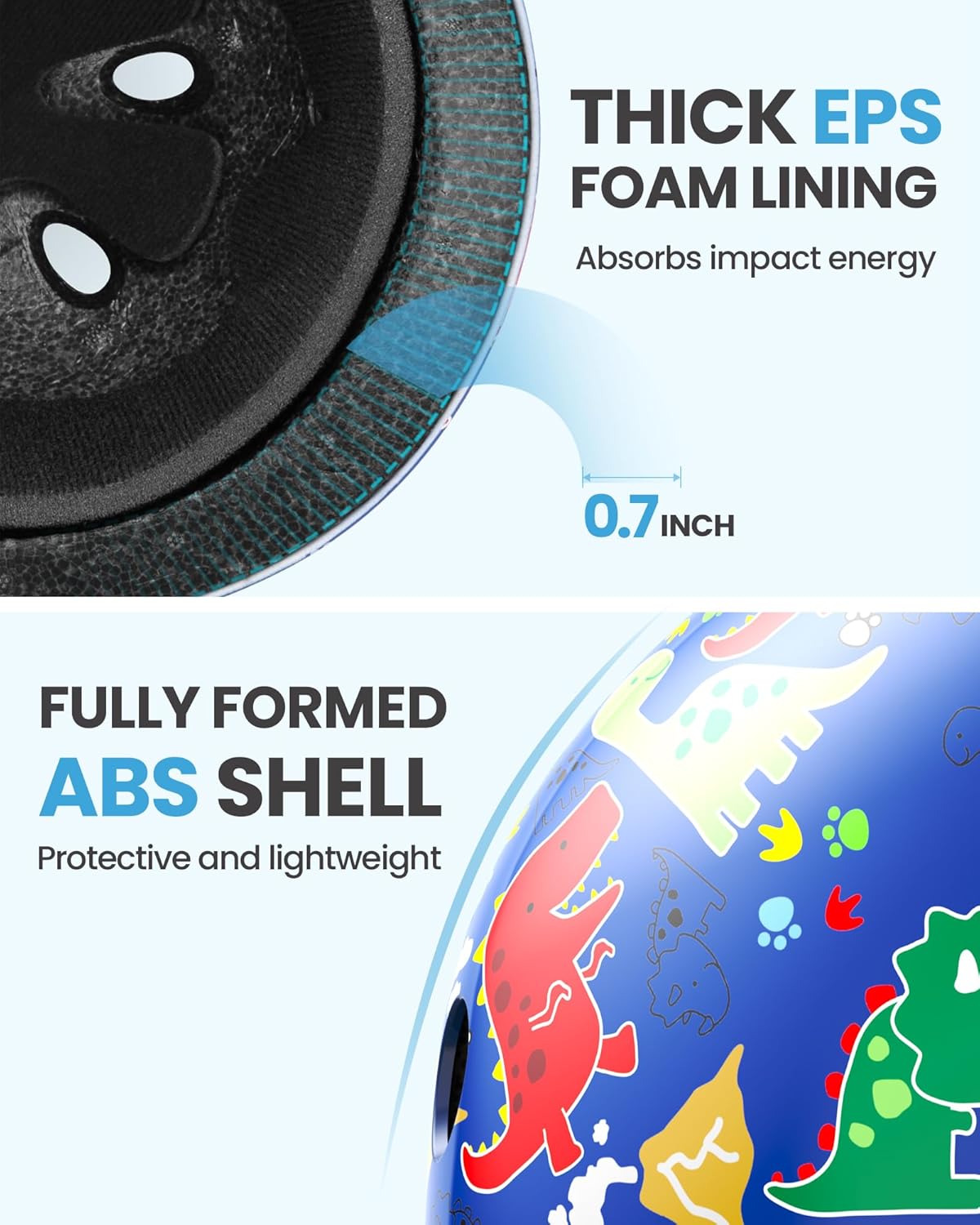 OutdoorMaster Oryx Kids Bike Helmet – Dino Volcanoland (Large 56–60cm)