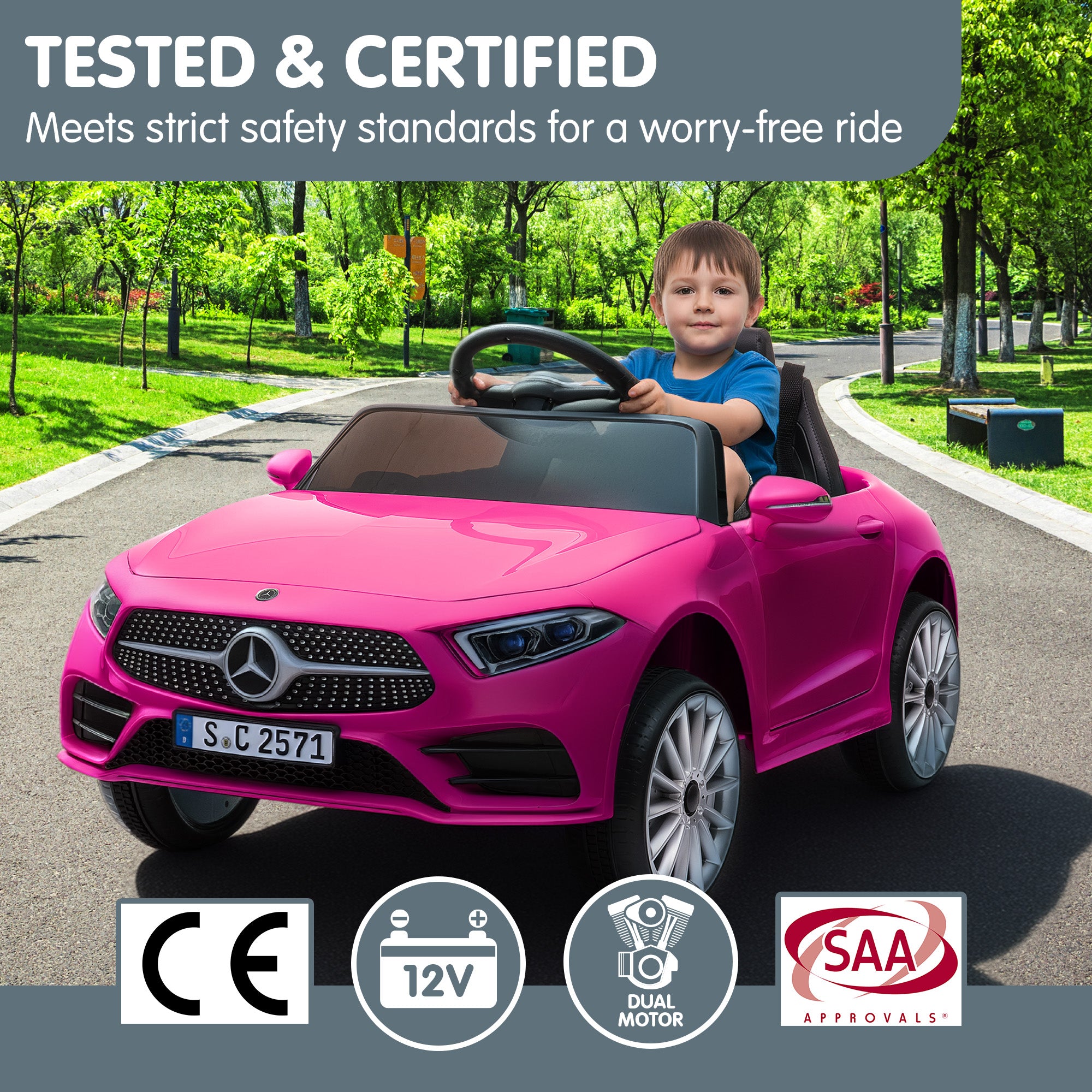 Kahuna Mercedes Benz CLS 350 Kids Electric Ride On Car with Remote Control - Pink