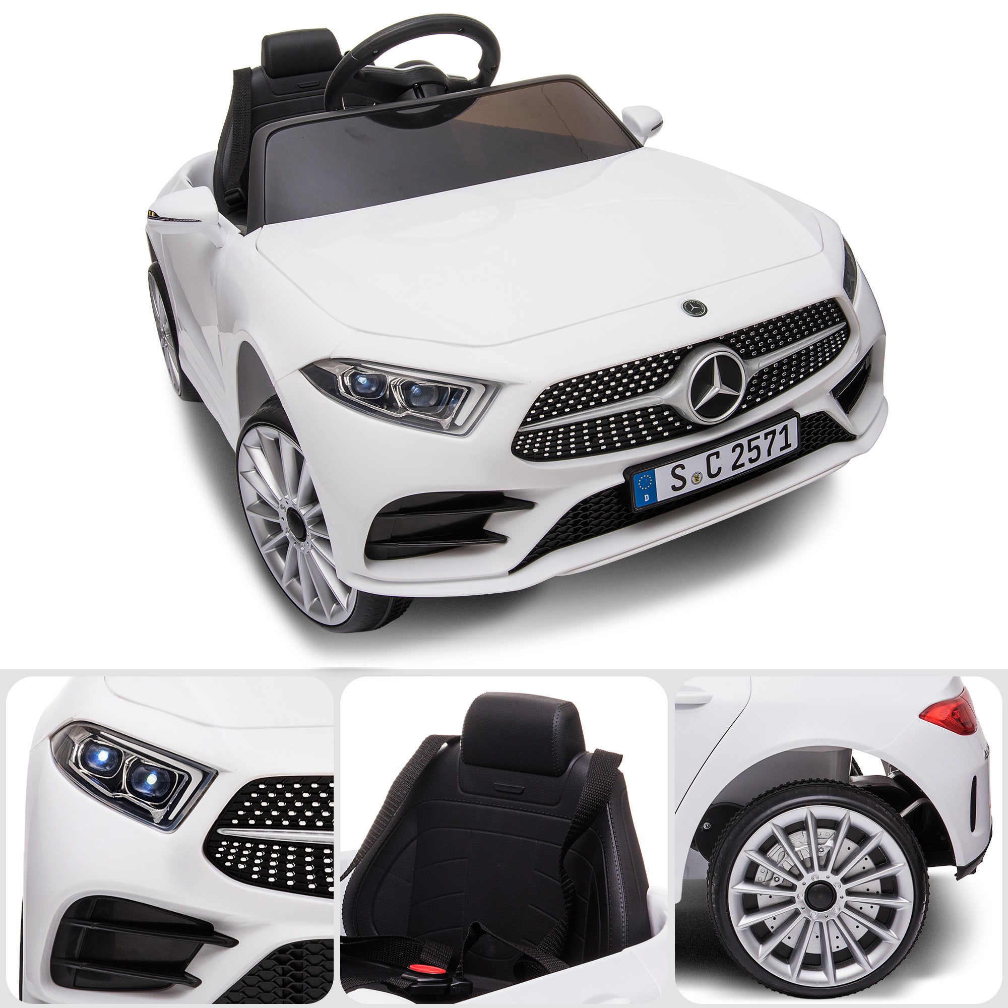Kahuna Mercedes Benz CLS 350 Kids Electric Ride On Car with Remote Control - White