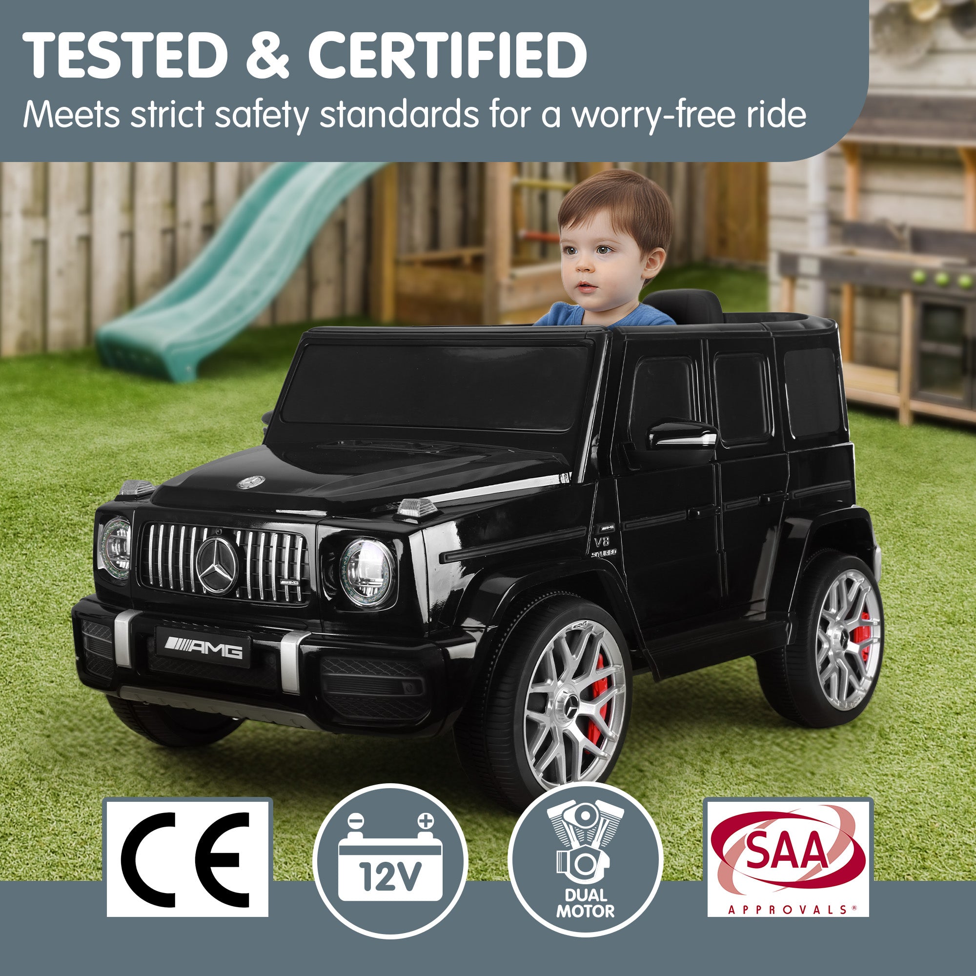 Kahuna Mercedes Benz AMG Licensed G63 Kids Electric Ride On Car Remote Control Dual 25W Motors Music Player LED Lights