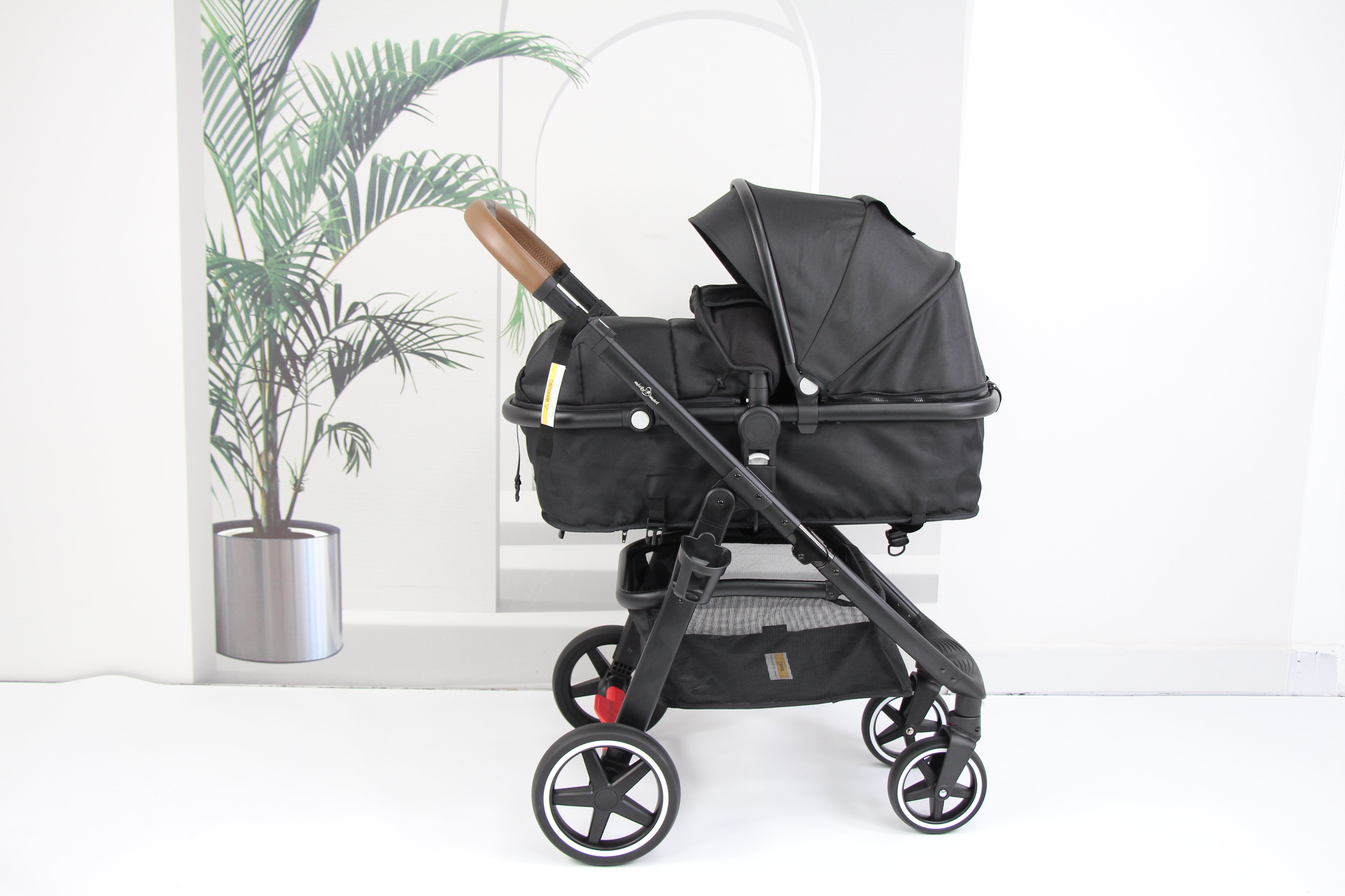 Baby pram / Stroller 2 in 1 convertible bassinet -Black - Micky Mart