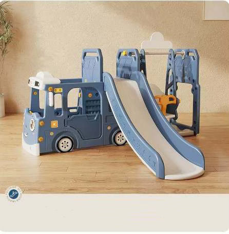 Bus shape slide and swing playground indoors and outdoors fun - Micky Mart