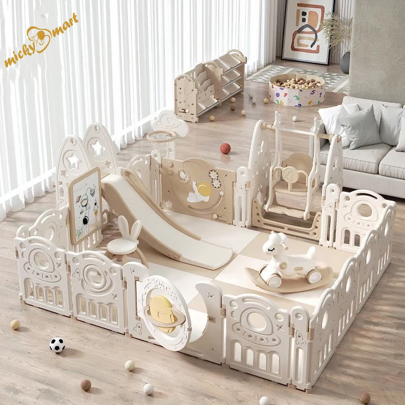 Multi-Combination Luxury Baby Play Yard Safety Plastic Fence Kids Large Playpen Portable Playground For Children Indoor - Micky Mart
